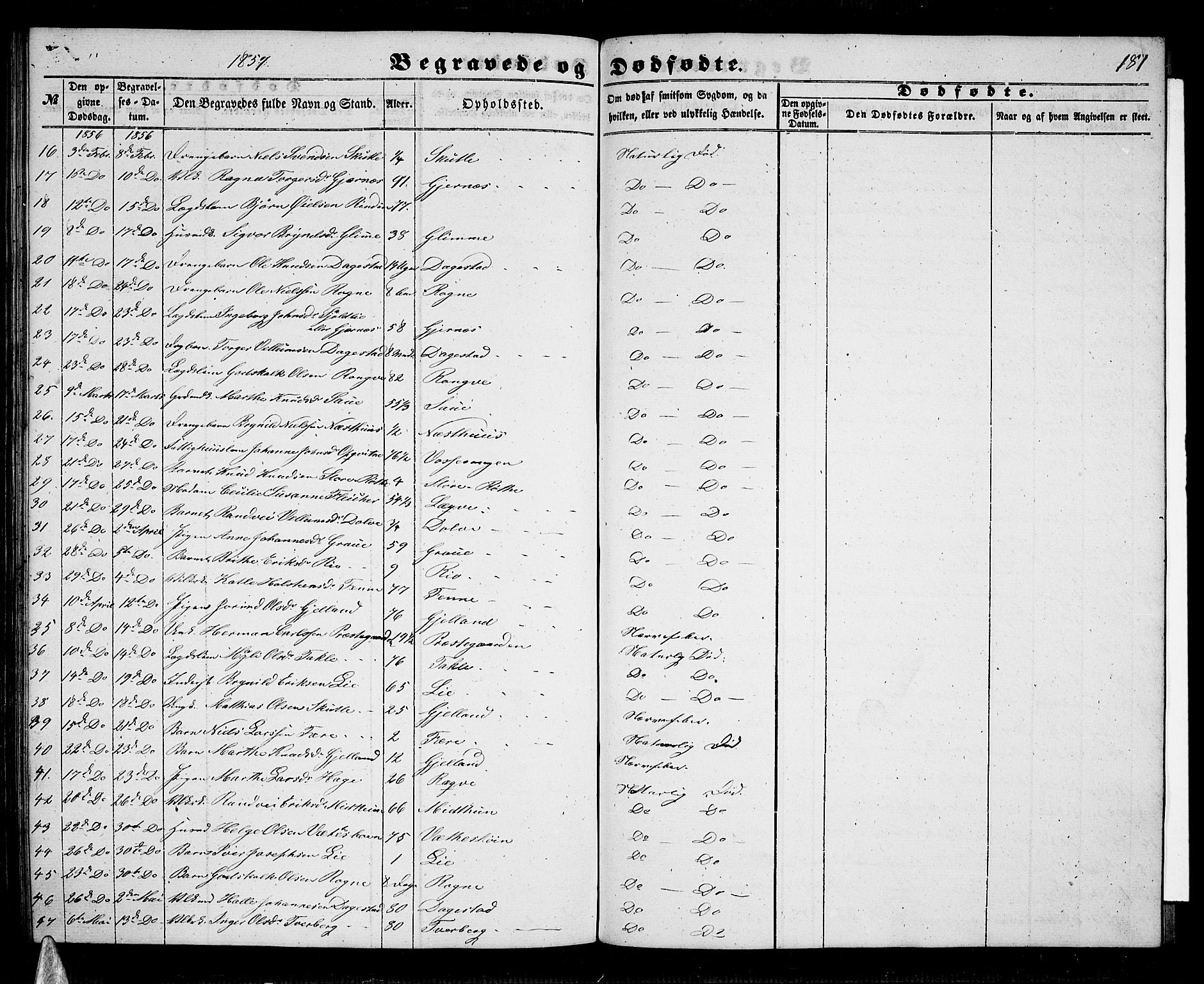 Voss sokneprestembete, AV/SAB-A-79001/H/Hab: Klokkerbok nr. B 1, 1855-1869, s. 181