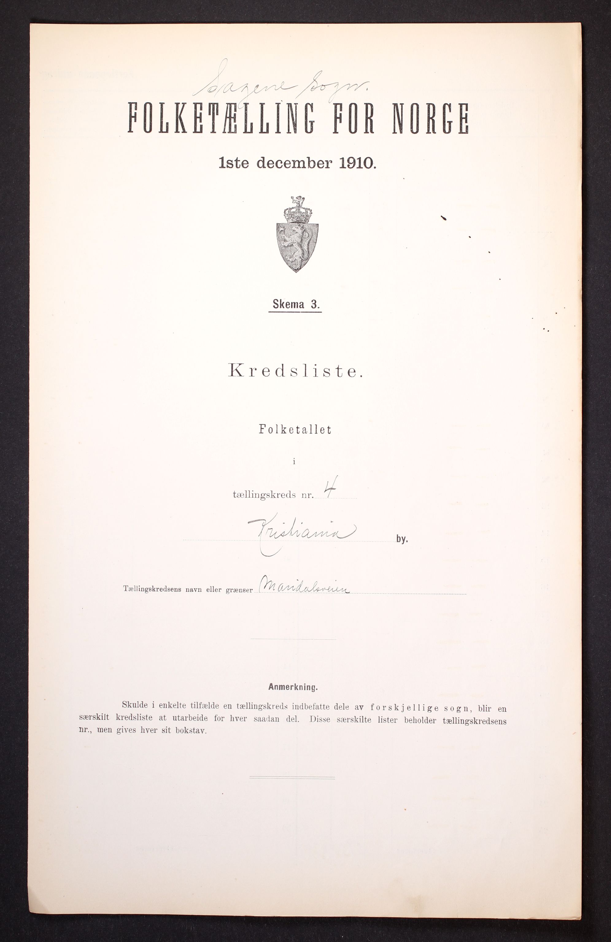 RA, Folketelling 1910 for 0301 Kristiania kjøpstad, 1910, s. 380