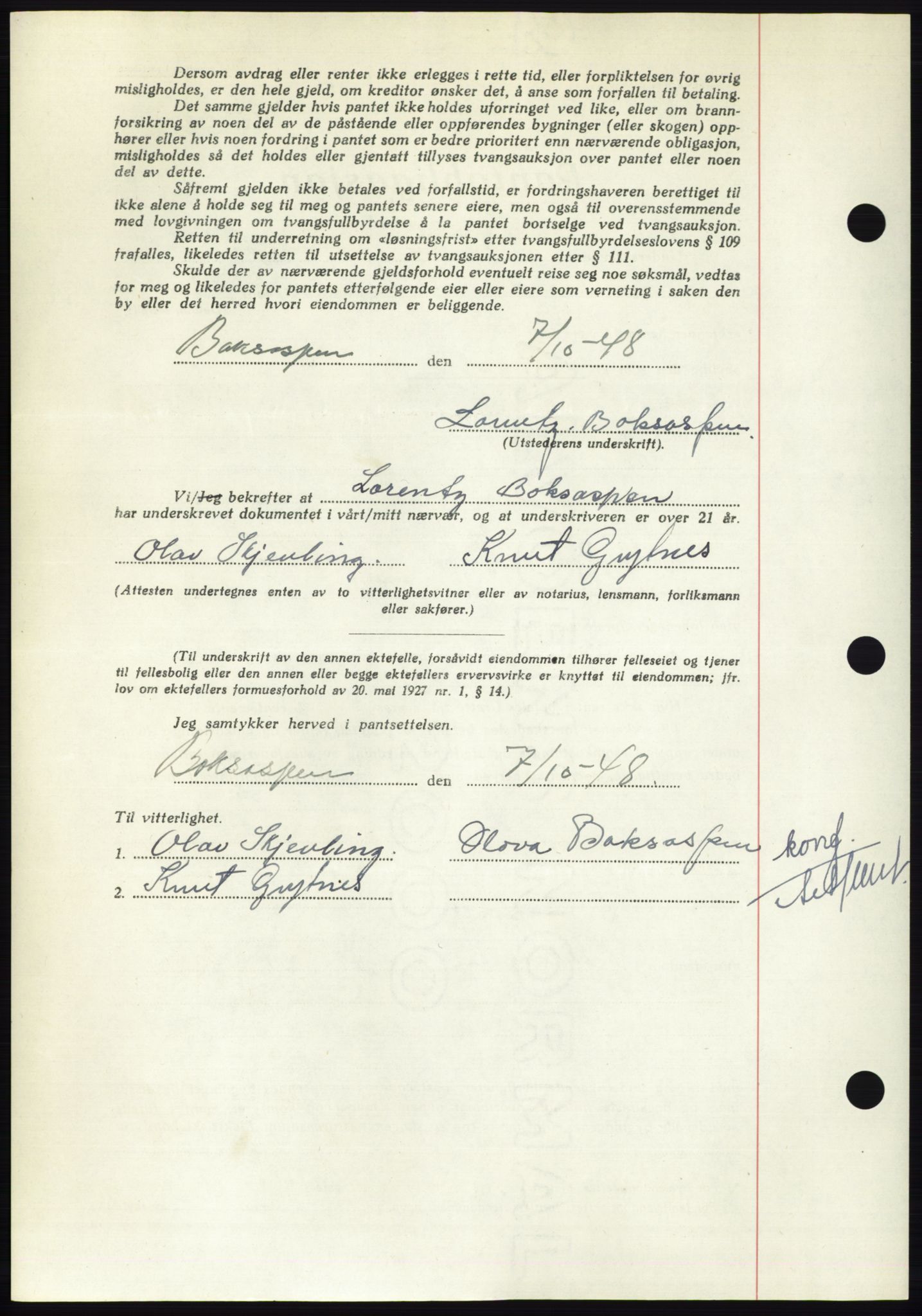 Nordmøre sorenskriveri, AV/SAT-A-4132/1/2/2Ca: Pantebok nr. B99, 1948-1948, Dagboknr: 2995/1948