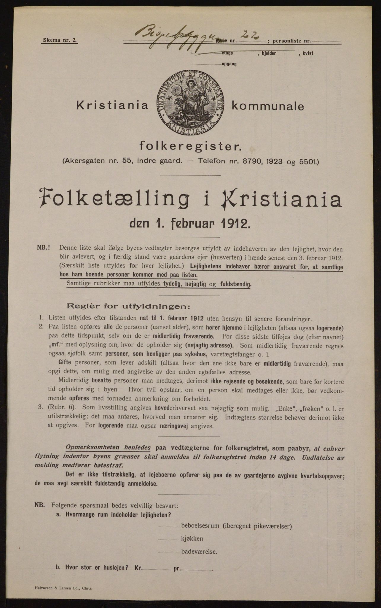 OBA, Kommunal folketelling 1.2.1912 for Kristiania, 1912, s. 5204