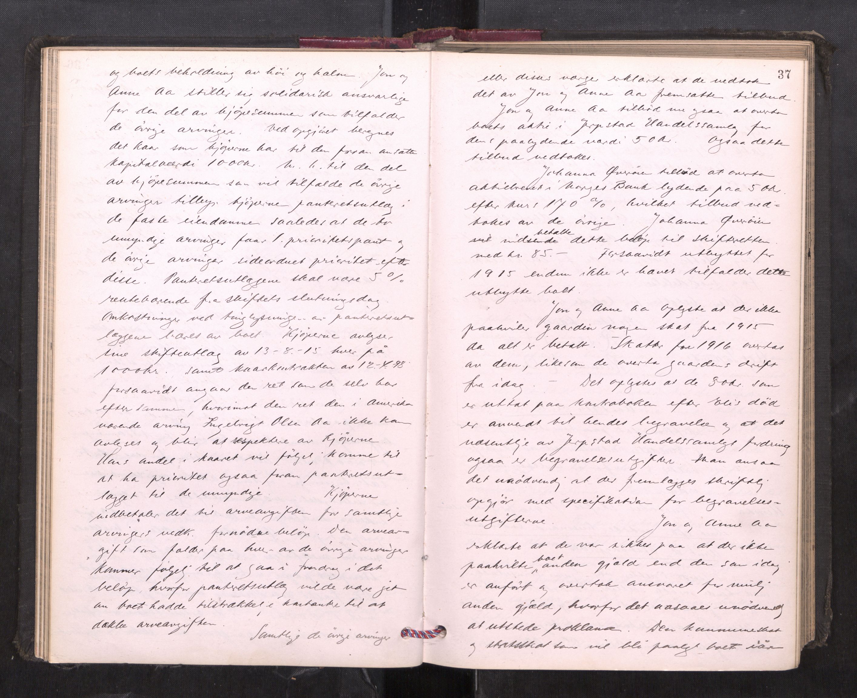 Orkdal sorenskriveri, AV/SAT-A-4169/1/3/3B/L0013: Skiftebehandlingsprotokoll, 1914-1925, s. 36b-37a