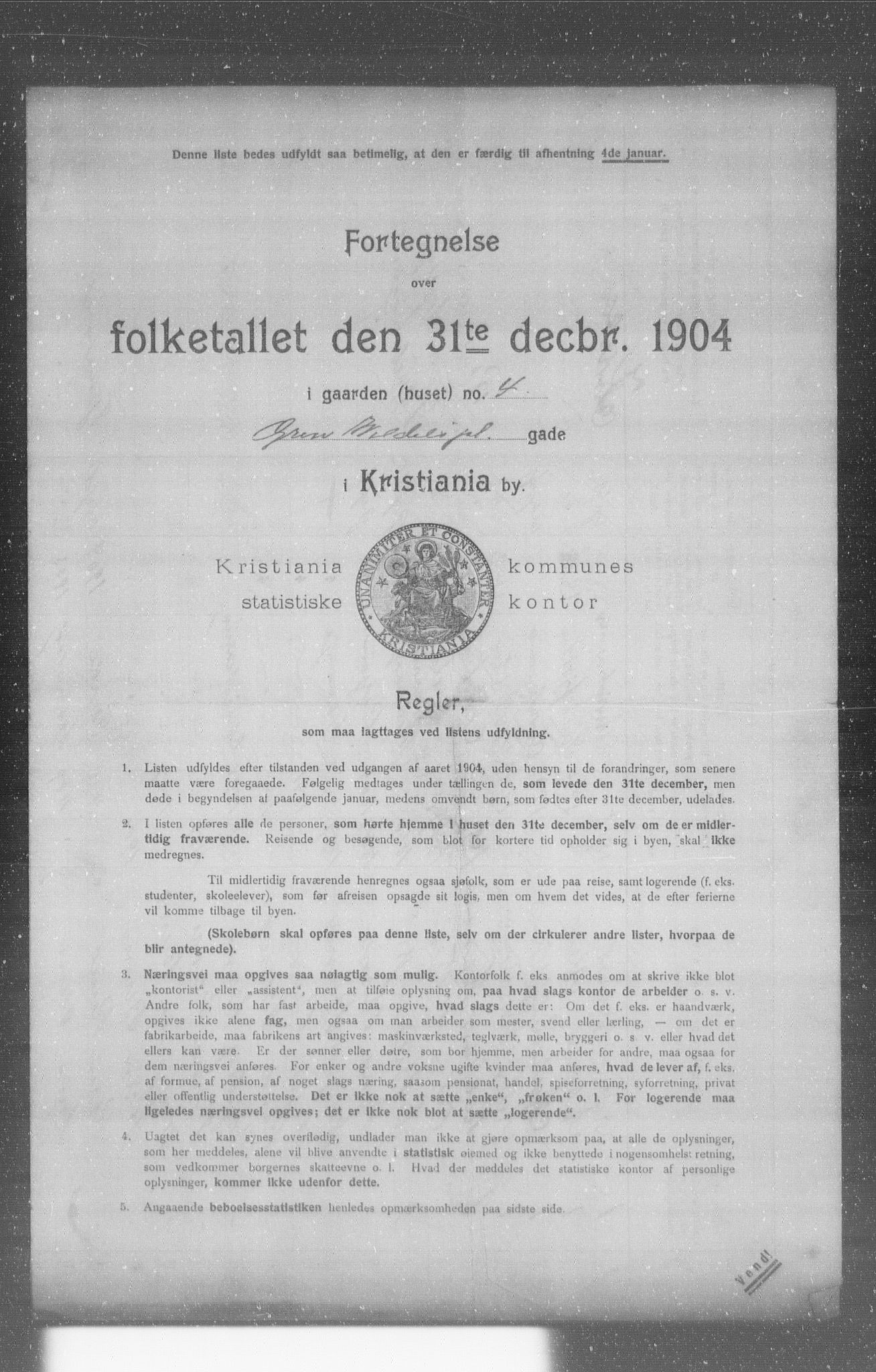 OBA, Kommunal folketelling 31.12.1904 for Kristiania kjøpstad, 1904, s. 6038