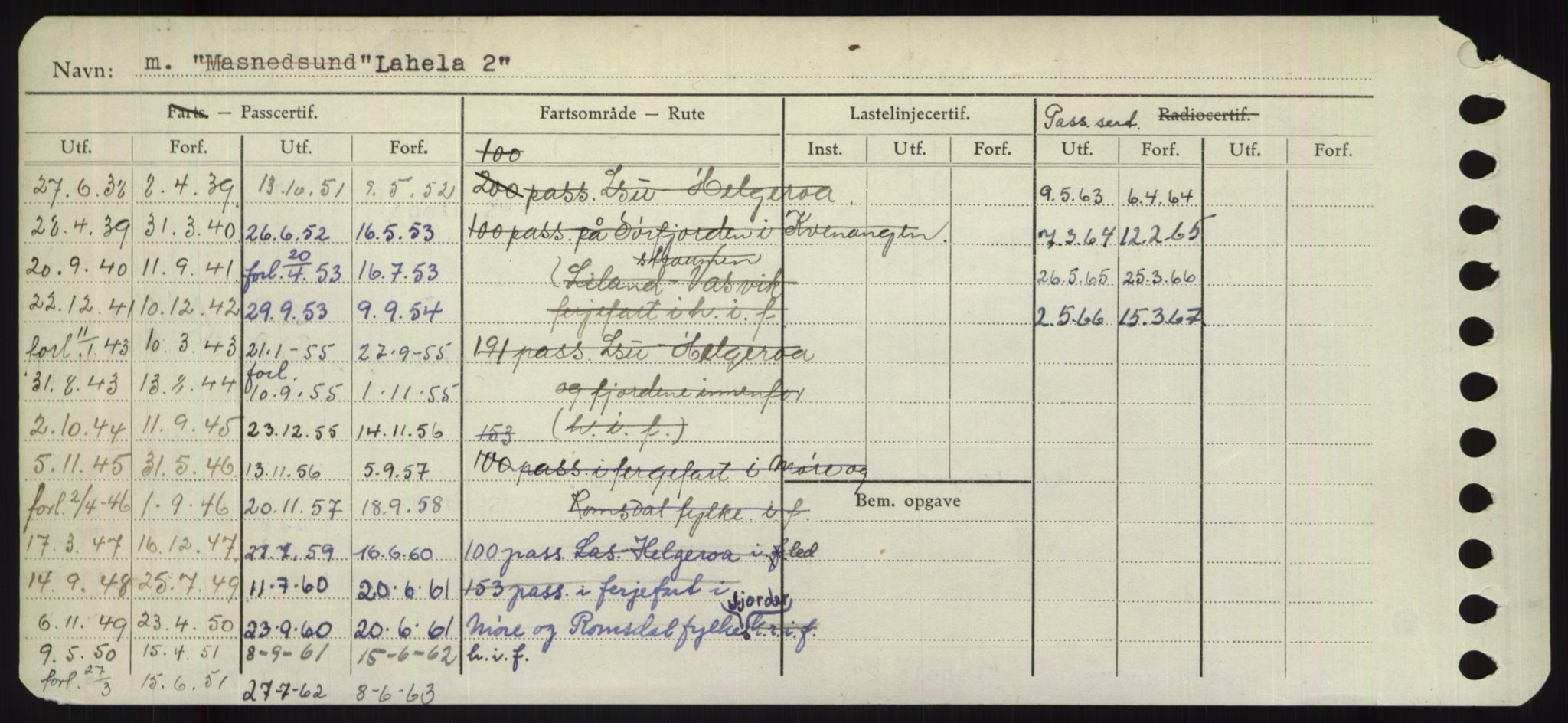 Sjøfartsdirektoratet med forløpere, Skipsmålingen, RA/S-1627/H/Ha/L0003/0002: Fartøy, Hilm-Mar / Fartøy, Kom-Mar, s. 264