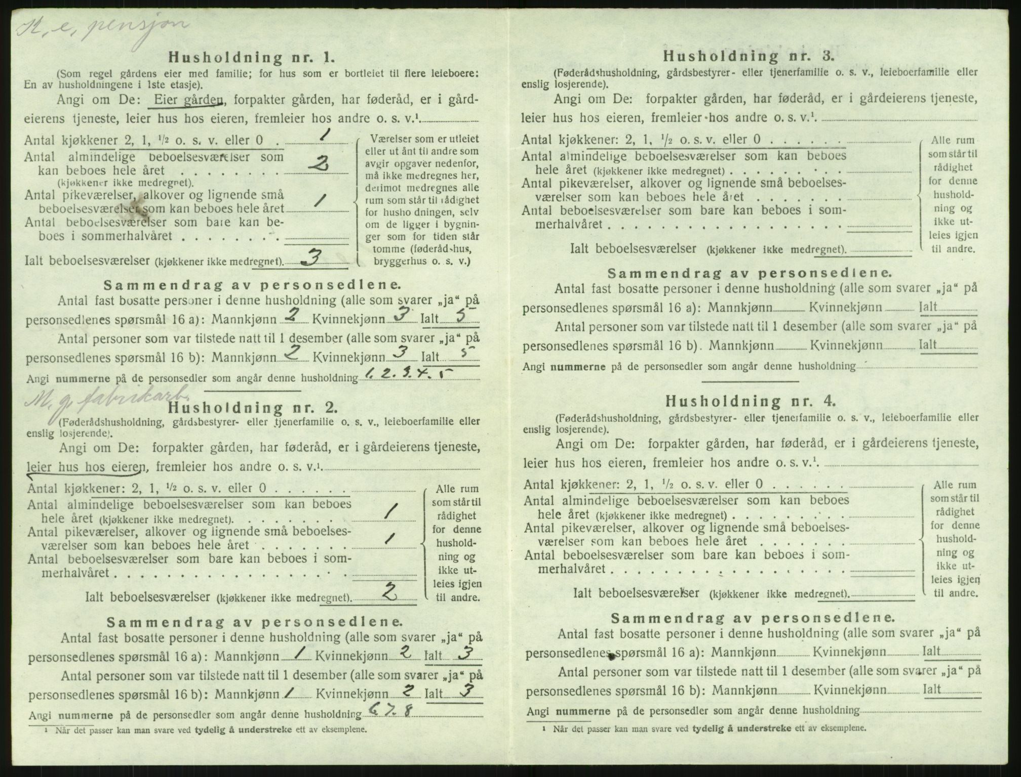 SAK, Folketelling 1920 for 0914 Holt herred, 1920, s. 1171