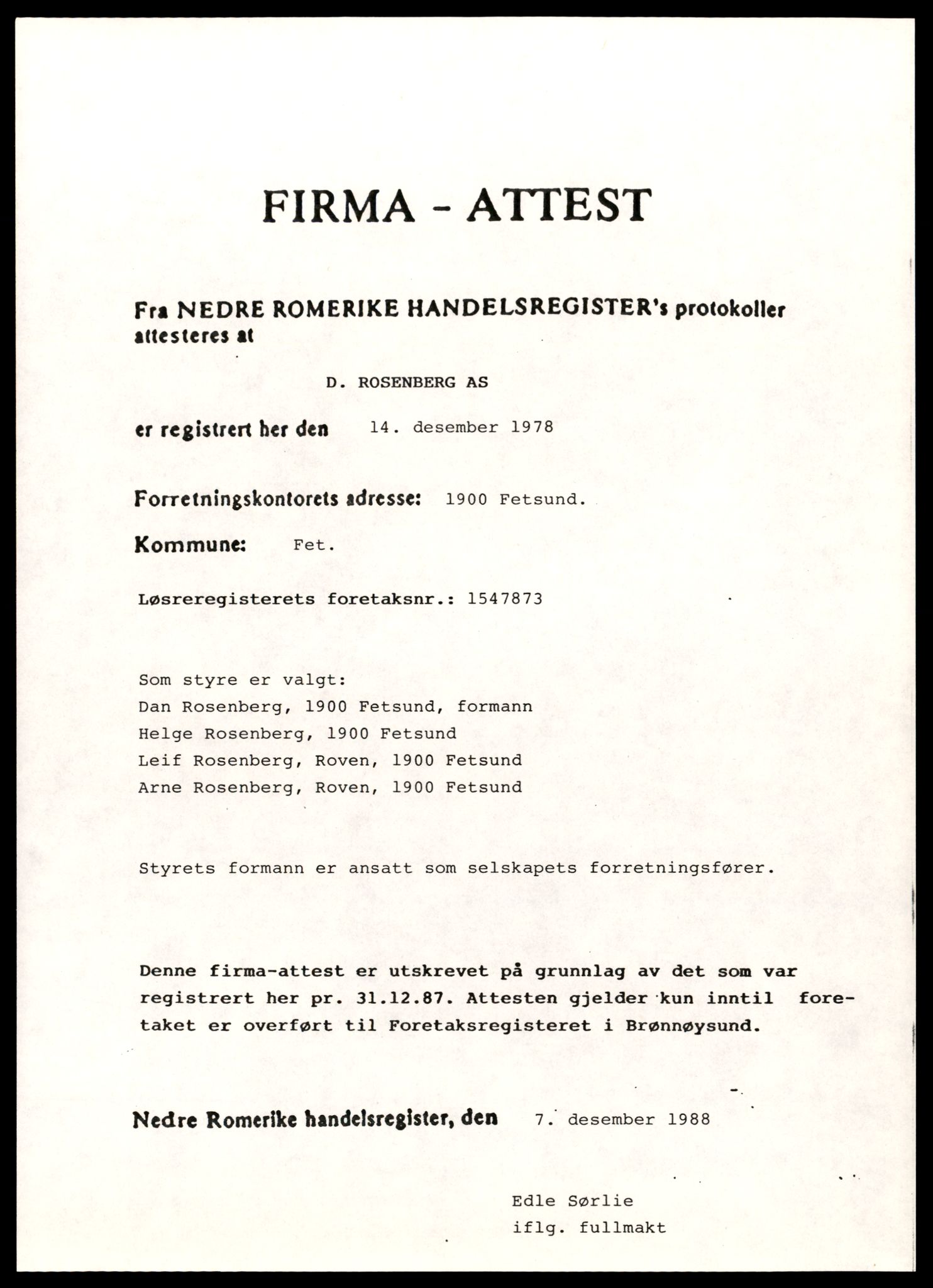Nedre Romerike sorenskriveri, SAT/A-10469/K/Ke/Ked/L0005: Enkeltmannsforetak, aksjeselskap og andelslag, Dr - Er, 1944-1989