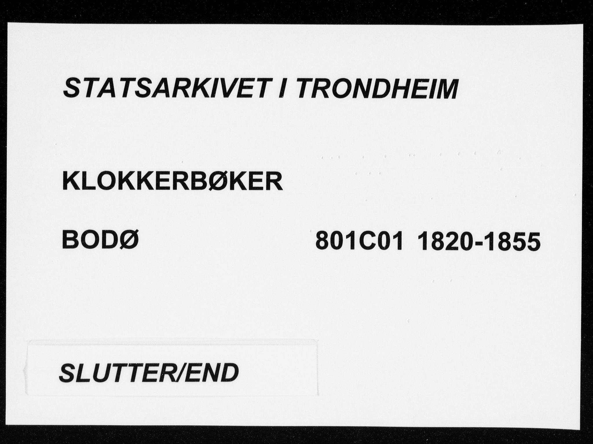 Ministerialprotokoller, klokkerbøker og fødselsregistre - Nordland, AV/SAT-A-1459/801/L0026: Klokkerbok nr. 801C01, 1820-1855