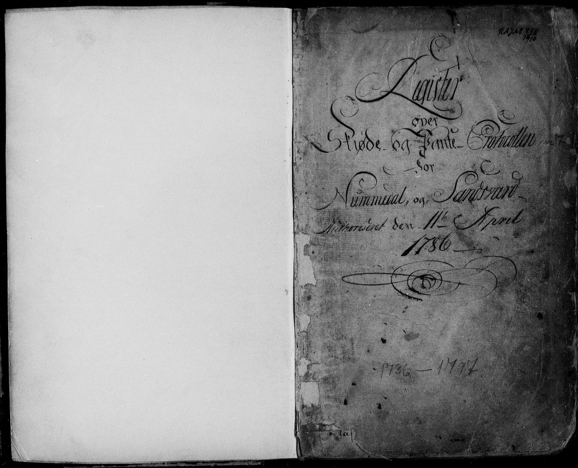 Numedal og Sandsvær sorenskriveri, AV/SAKO-A-128/G/Gb/Gba/L0004: Panteregister nr. I 4, 1786-1797