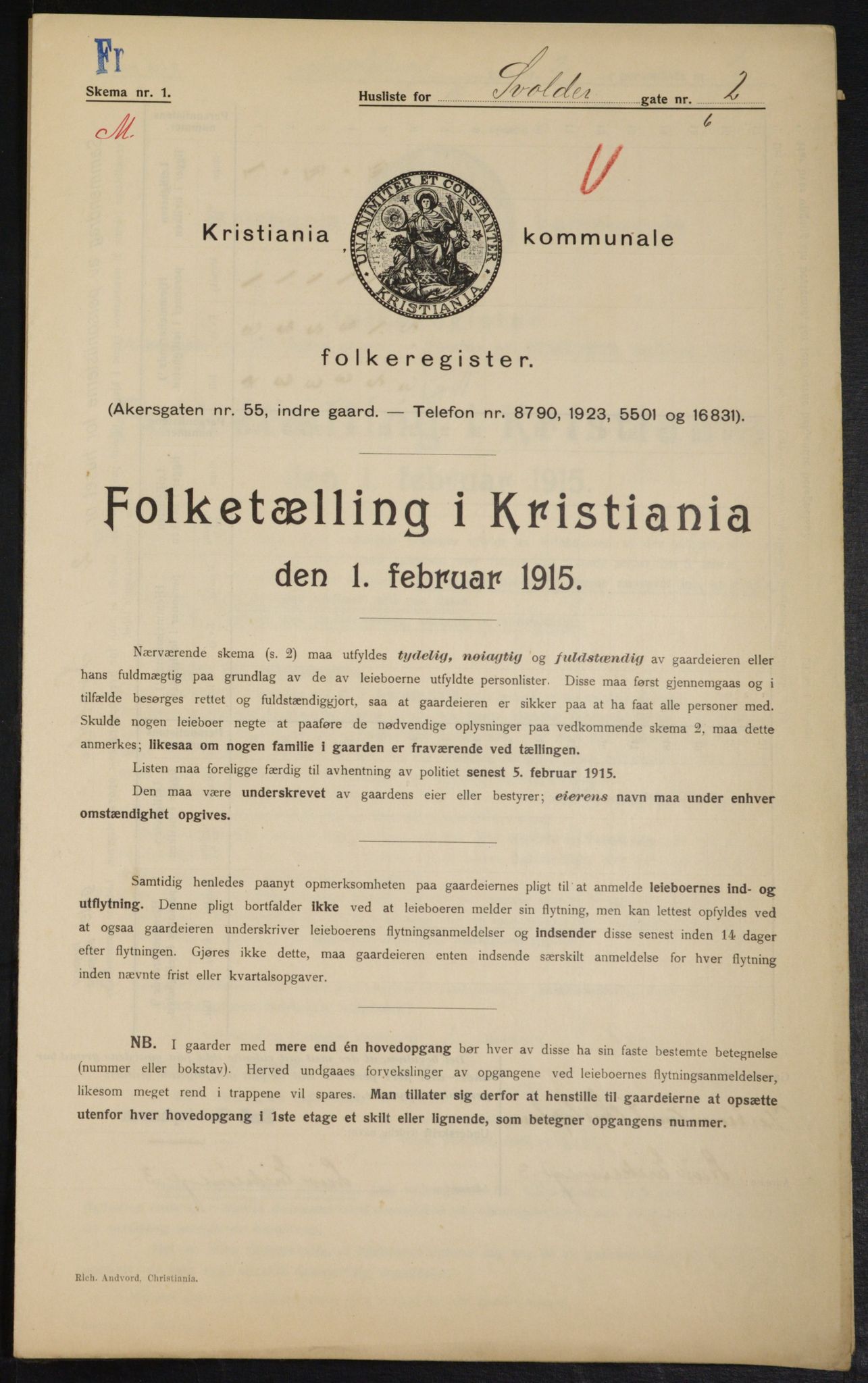 OBA, Kommunal folketelling 1.2.1915 for Kristiania, 1915, s. 106484