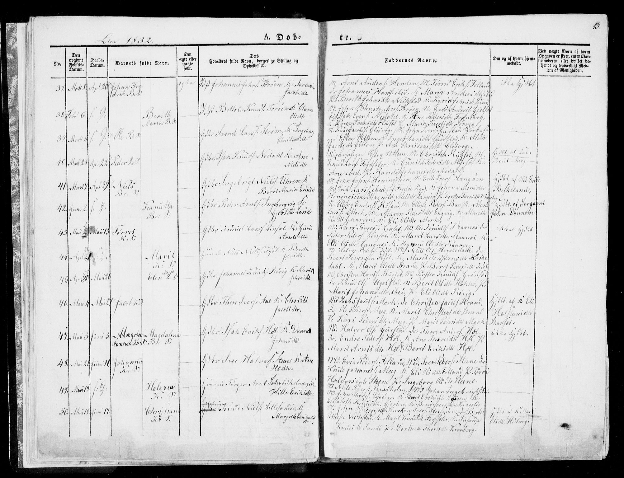 Ministerialprotokoller, klokkerbøker og fødselsregistre - Møre og Romsdal, AV/SAT-A-1454/568/L0803: Ministerialbok nr. 568A10, 1830-1853, s. 13