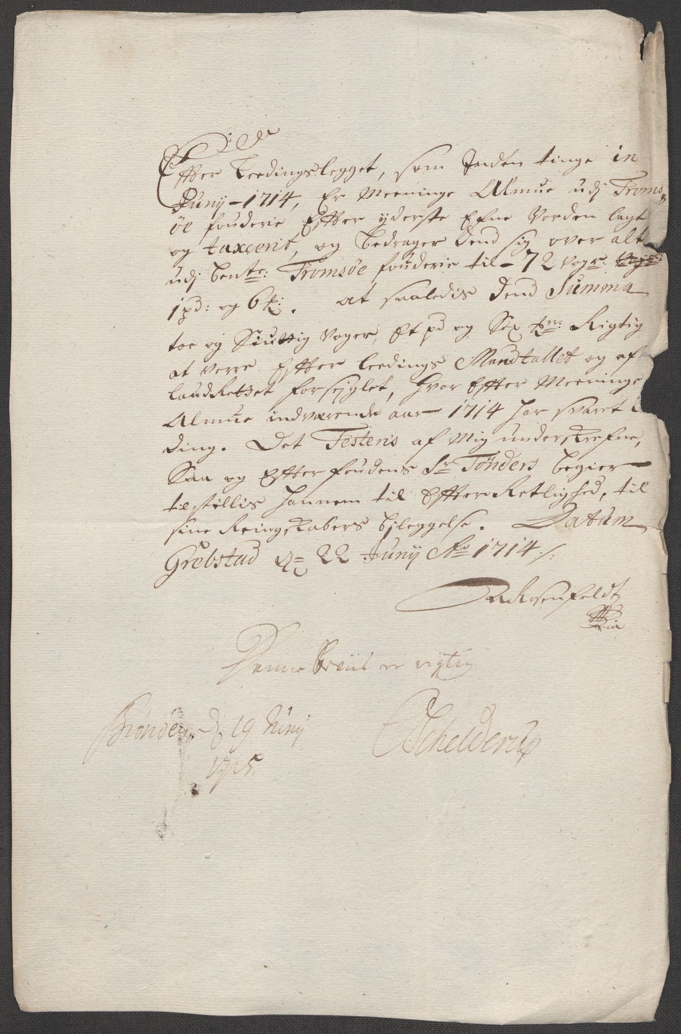 Rentekammeret inntil 1814, Reviderte regnskaper, Fogderegnskap, RA/EA-4092/R68/L4760: Fogderegnskap Senja og Troms, 1714, s. 181