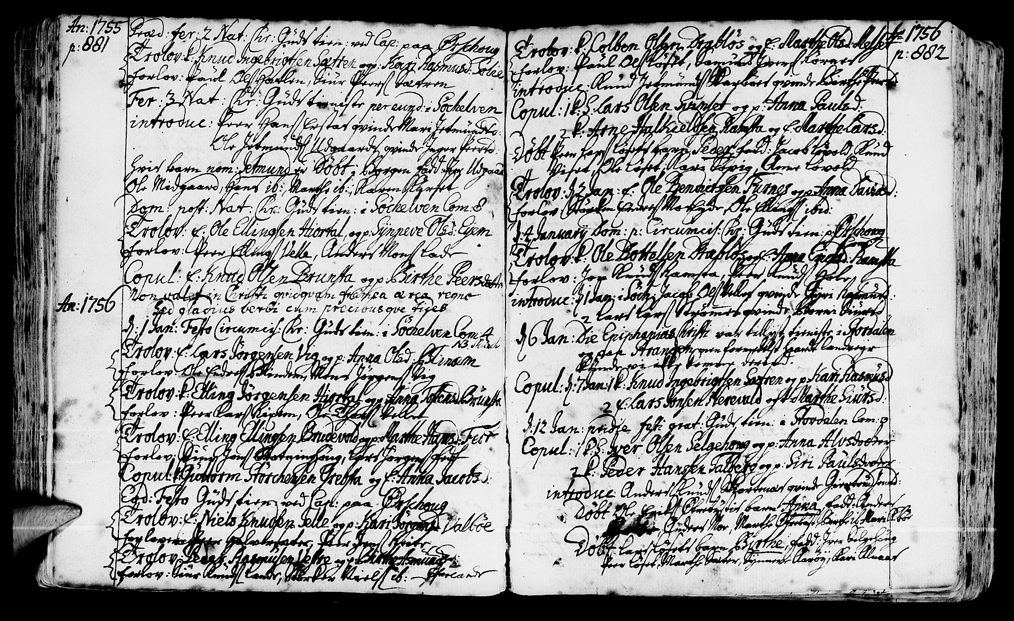 Ministerialprotokoller, klokkerbøker og fødselsregistre - Møre og Romsdal, AV/SAT-A-1454/522/L0307: Ministerialbok nr. 522A02, 1743-1773, s. 881-882