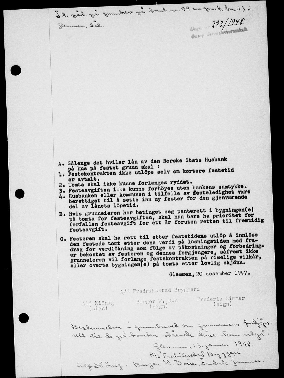 Onsøy sorenskriveri, SAO/A-10474/G/Ga/Gab/L0022: Pantebok nr. II A-22, 1947-1948, Dagboknr: 293/1948