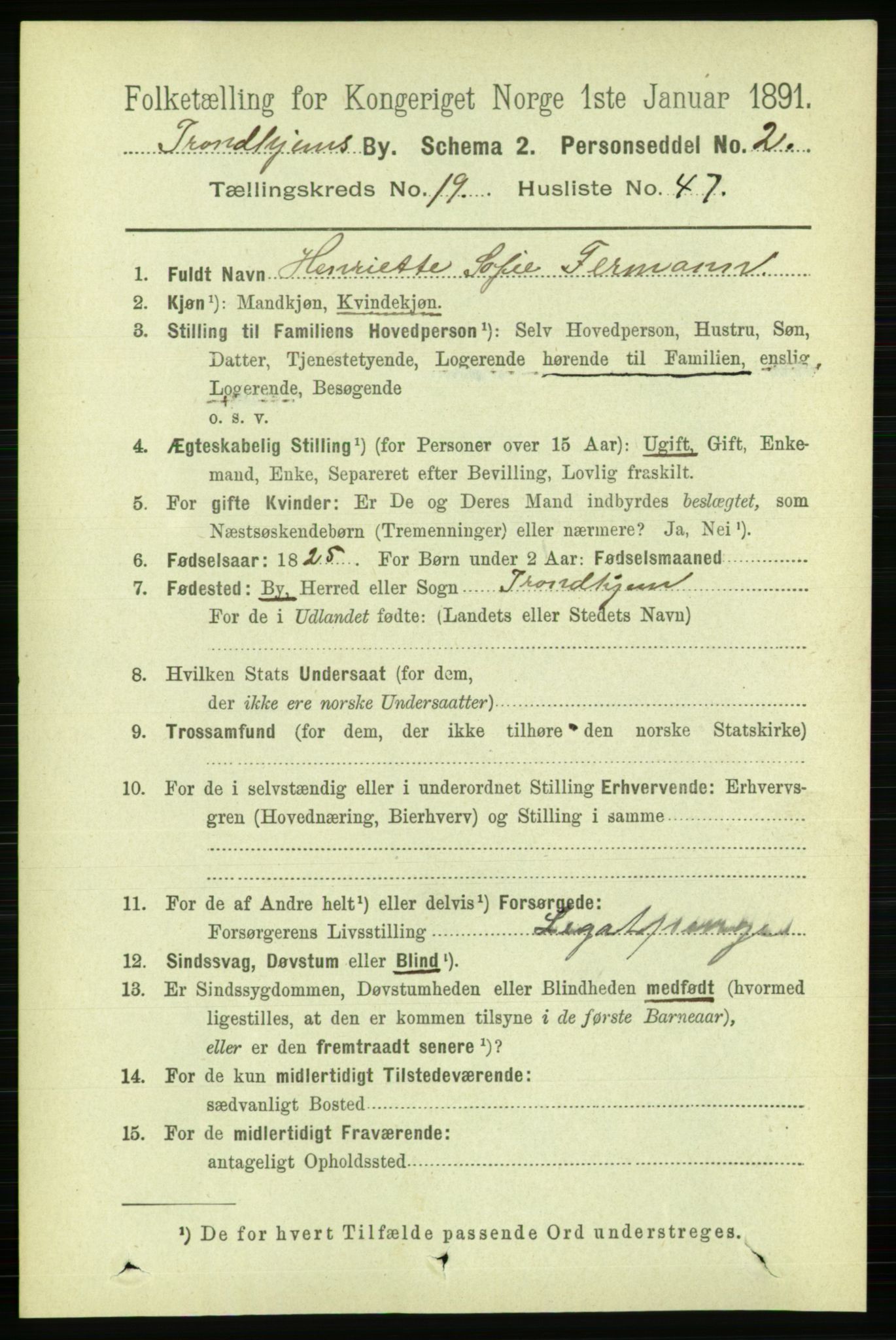 RA, Folketelling 1891 for 1601 Trondheim kjøpstad, 1891, s. 15142