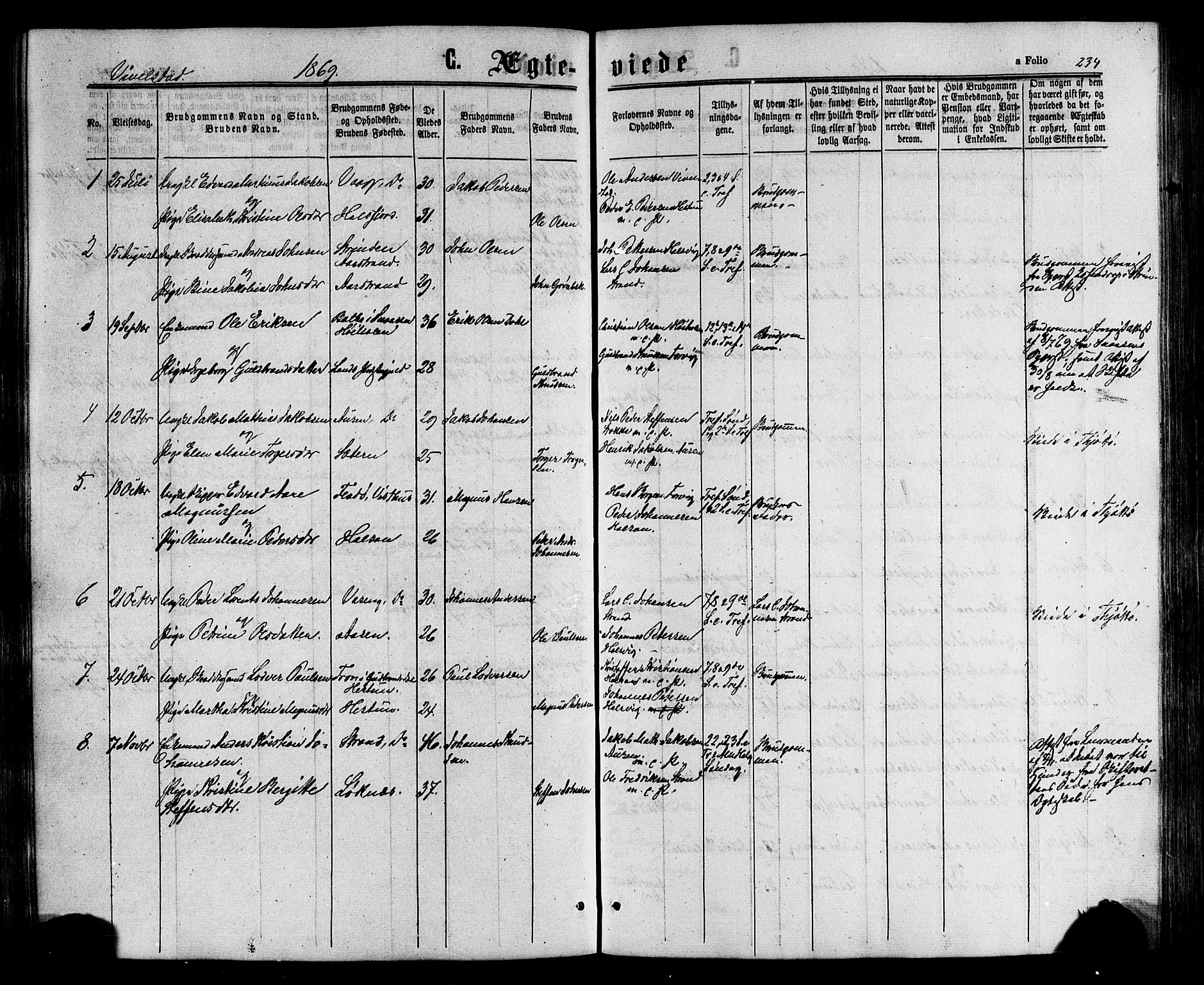 Ministerialprotokoller, klokkerbøker og fødselsregistre - Nordland, AV/SAT-A-1459/817/L0262: Ministerialbok nr. 817A03 /2, 1867-1877, s. 234