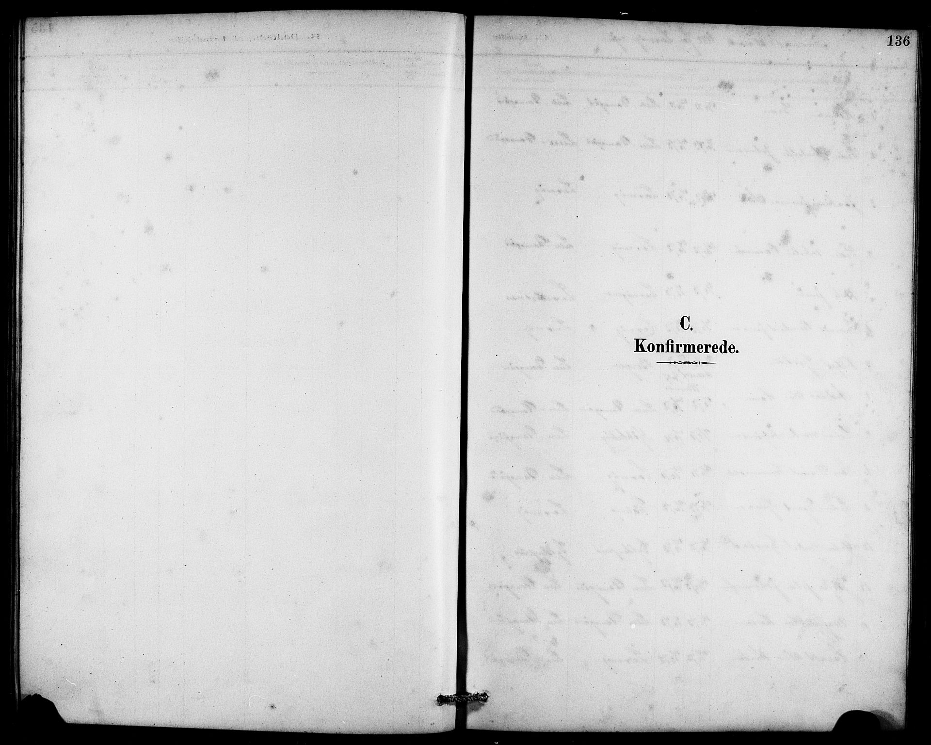 Laksevåg Sokneprestembete, SAB/A-76501/H/Ha/Hab/Haba/L0003: Klokkerbok nr. A 3, 1887-1899, s. 136