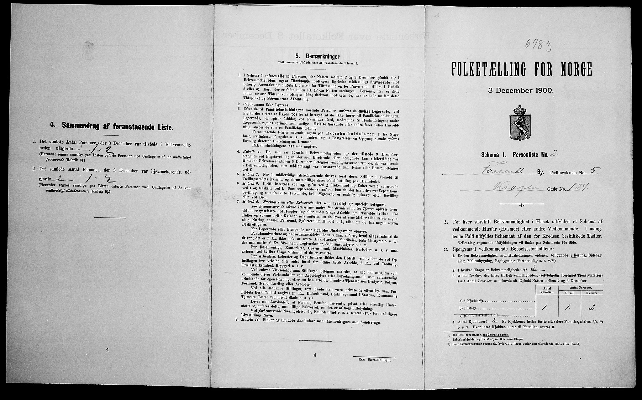 SAK, Folketelling 1900 for 1003 Farsund ladested, 1900, s. 929
