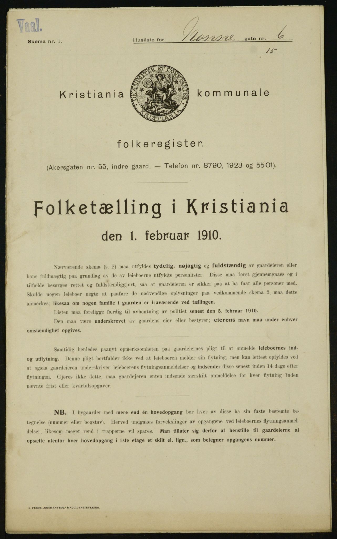 OBA, Kommunal folketelling 1.2.1910 for Kristiania, 1910, s. 68933