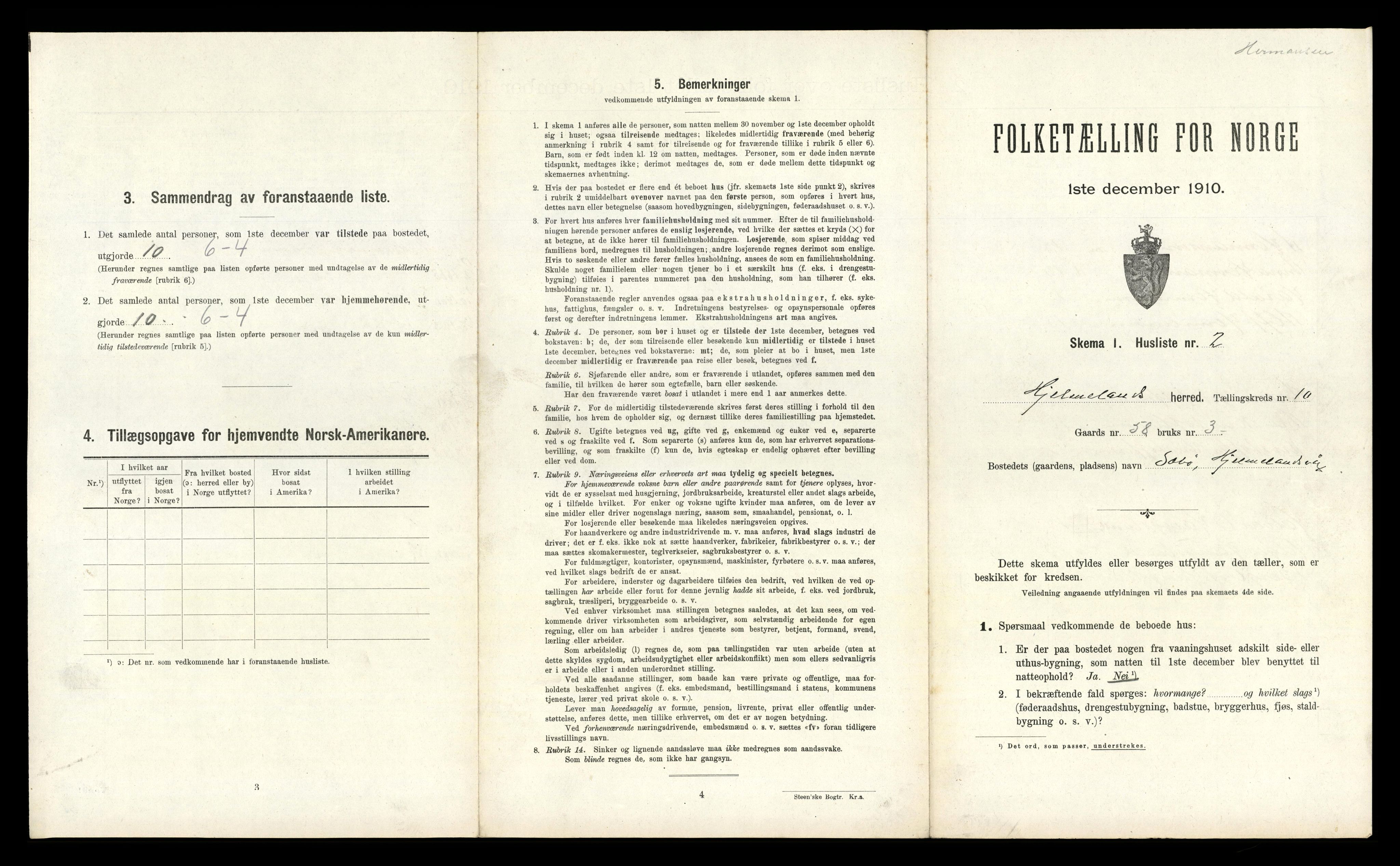 RA, Folketelling 1910 for 1133 Hjelmeland herred, 1910, s. 540