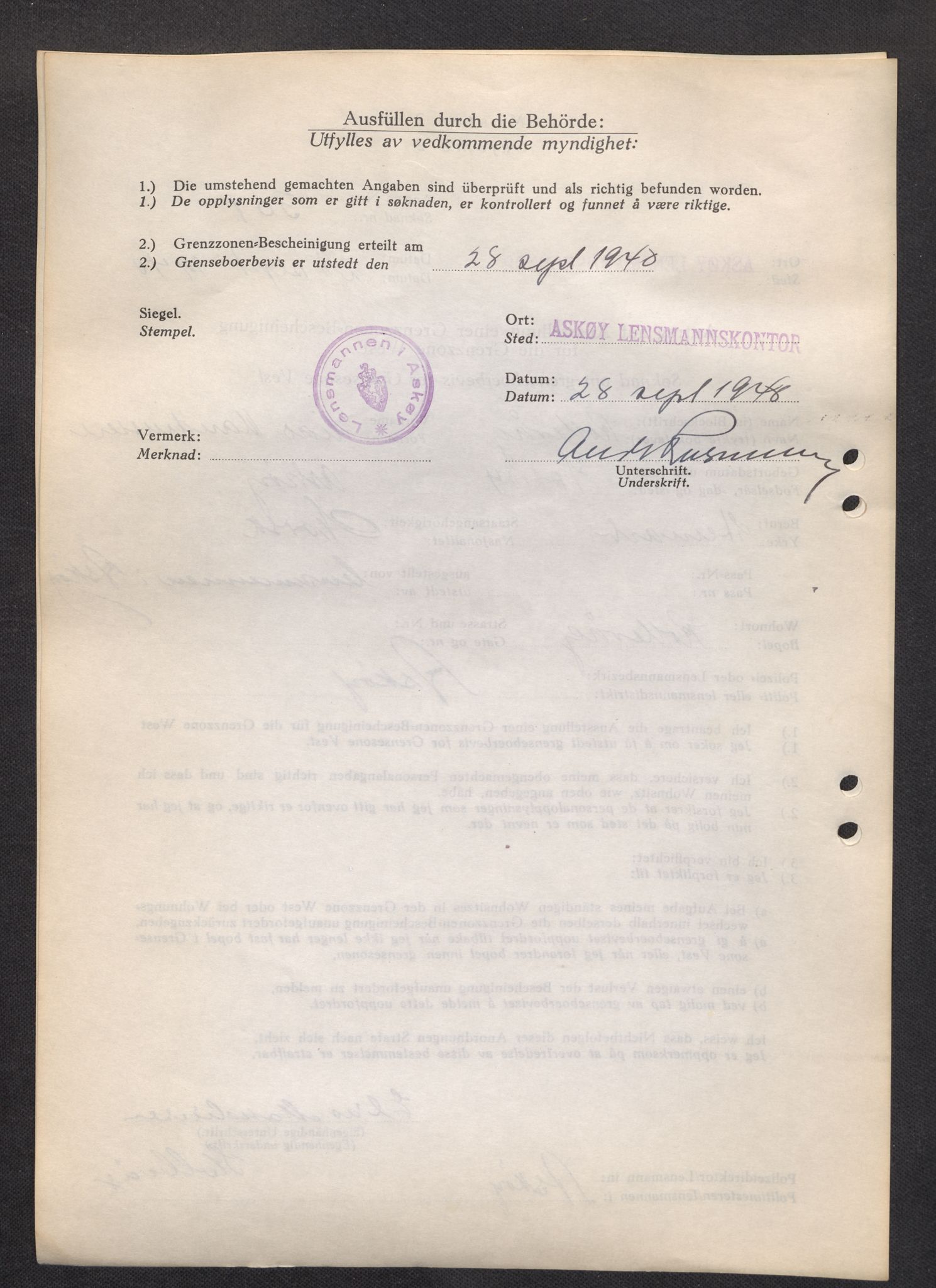 Lensmannen i Askøy, SAB/A-31001/0026/L0003: Søknader om grensebuarbevis 1 - 425, 1940, s. 603