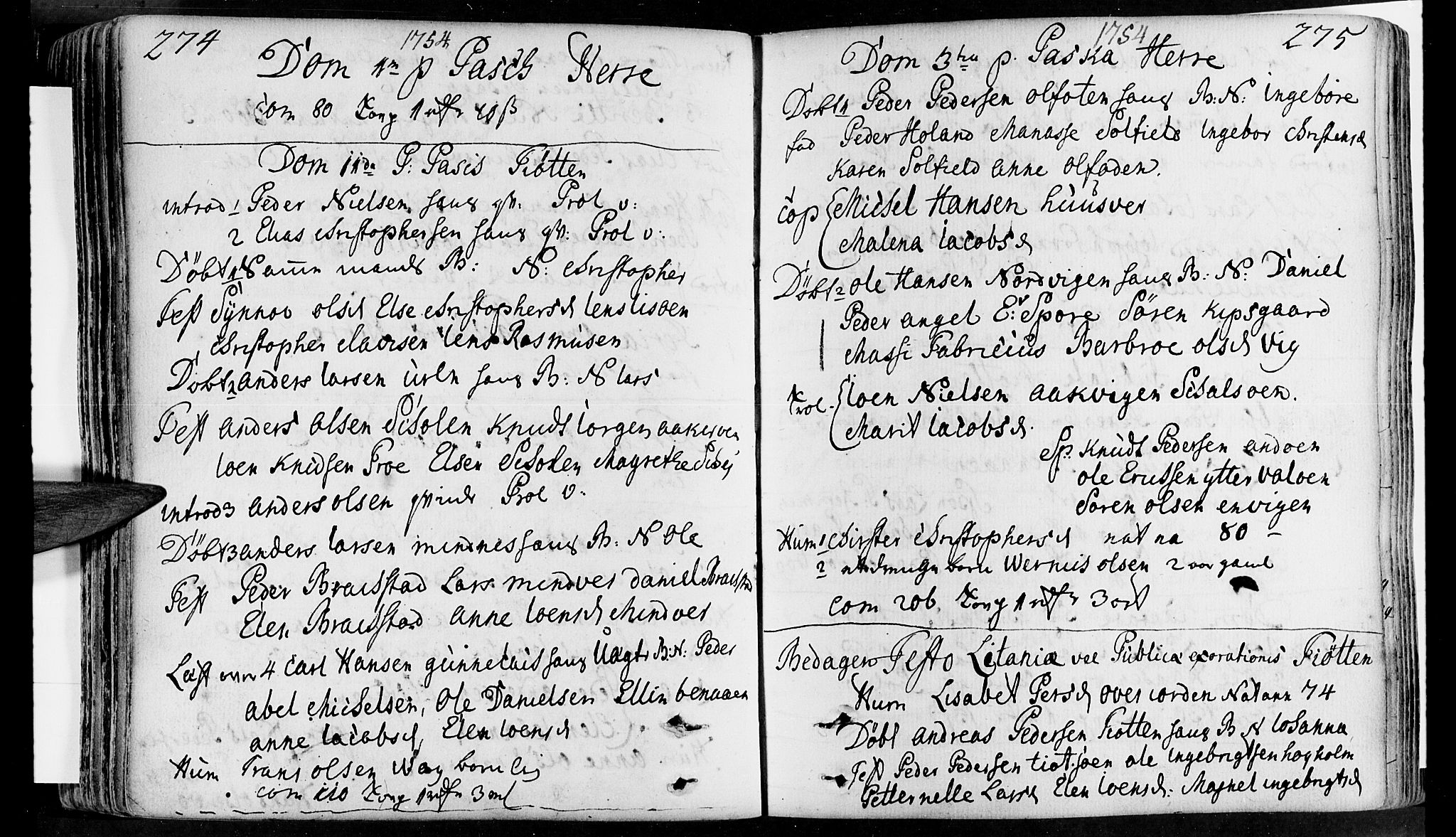 Ministerialprotokoller, klokkerbøker og fødselsregistre - Nordland, AV/SAT-A-1459/830/L0434: Ministerialbok nr. 830A03, 1737-1767, s. 274-275