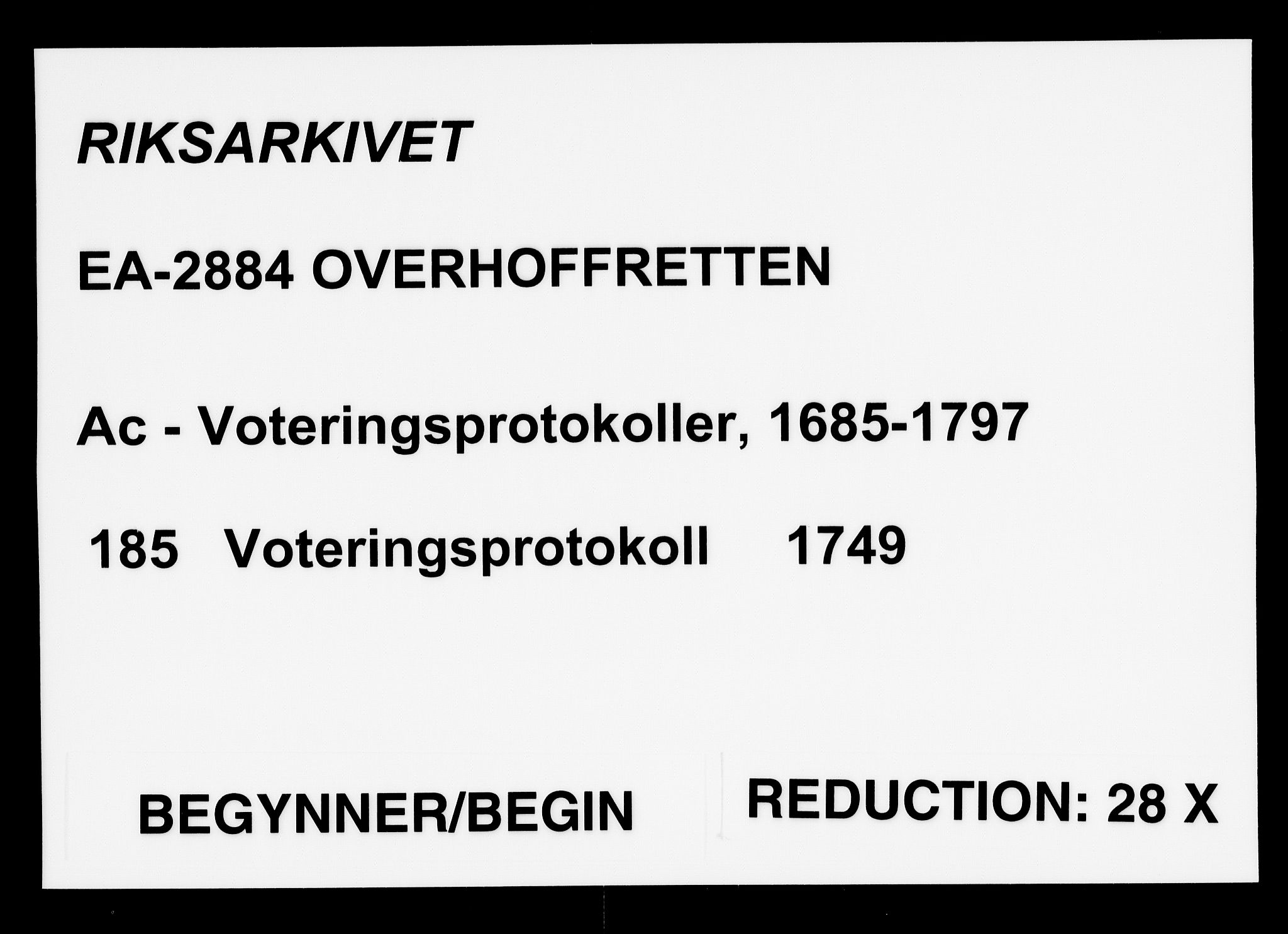 Overhoffretten 1667-1797, AV/RA-EA-2884/Ac/L0185: Voteringsprotokoll, 1749