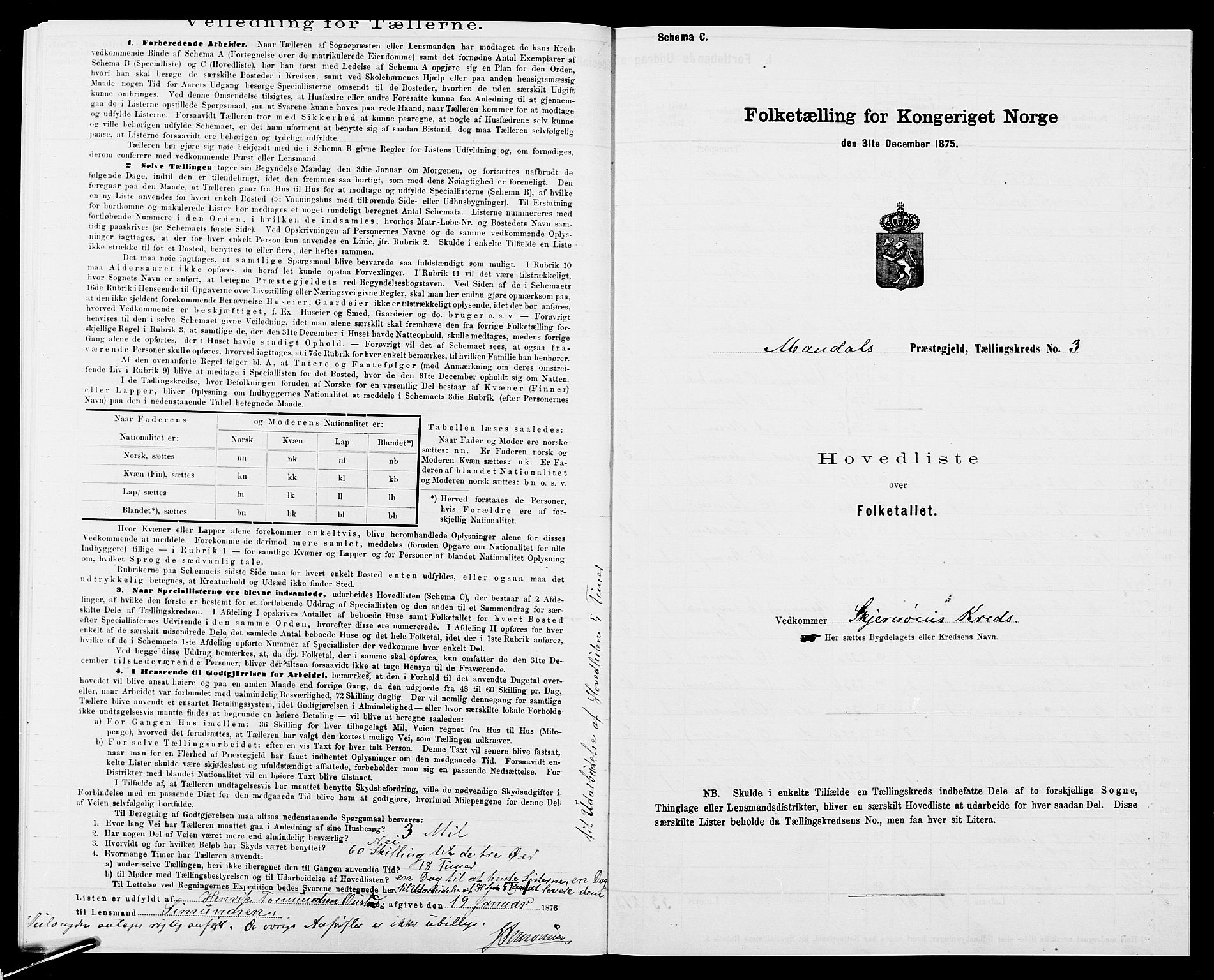 SAK, Folketelling 1875 for 1019L Mandal prestegjeld, Halse sokn og Harkmark sokn, 1875, s. 33