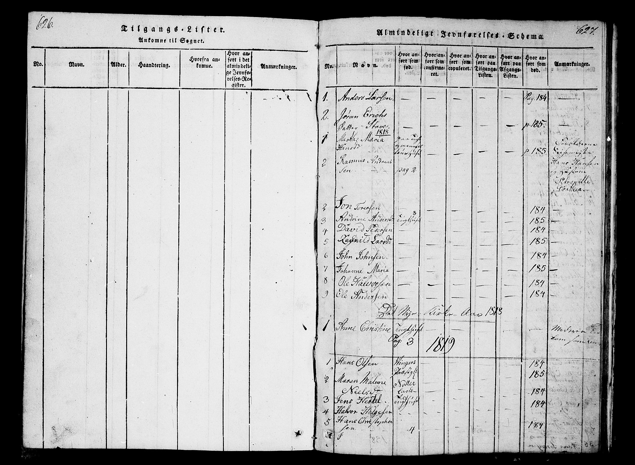 Kristiania tukthusprest Kirkebøker, SAO/A-10881/G/Ga/L0001: Klokkerbok nr. 1, 1818-1857, s. 626-627