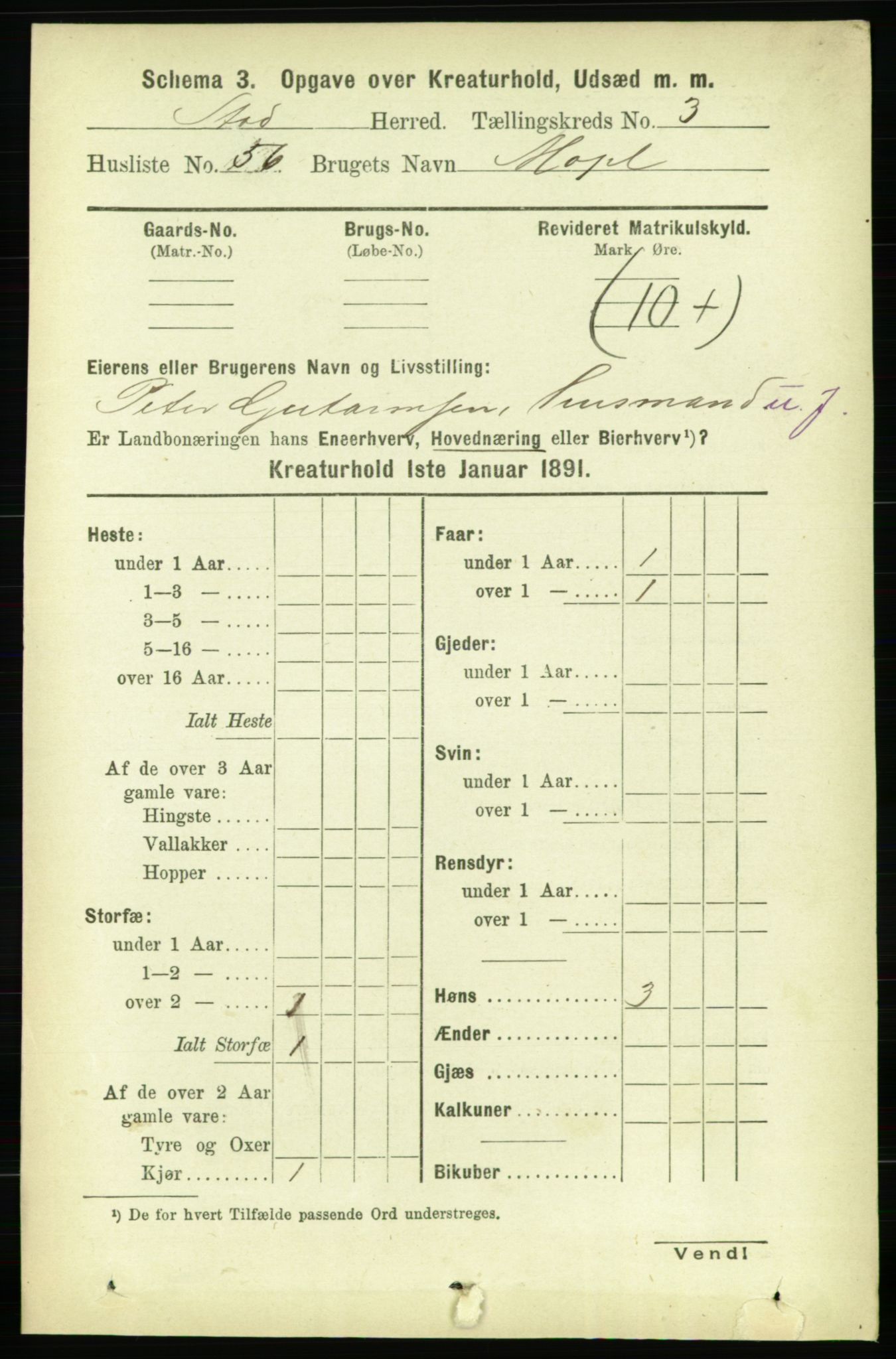 RA, Folketelling 1891 for 1734 Stod herred, 1891, s. 3371