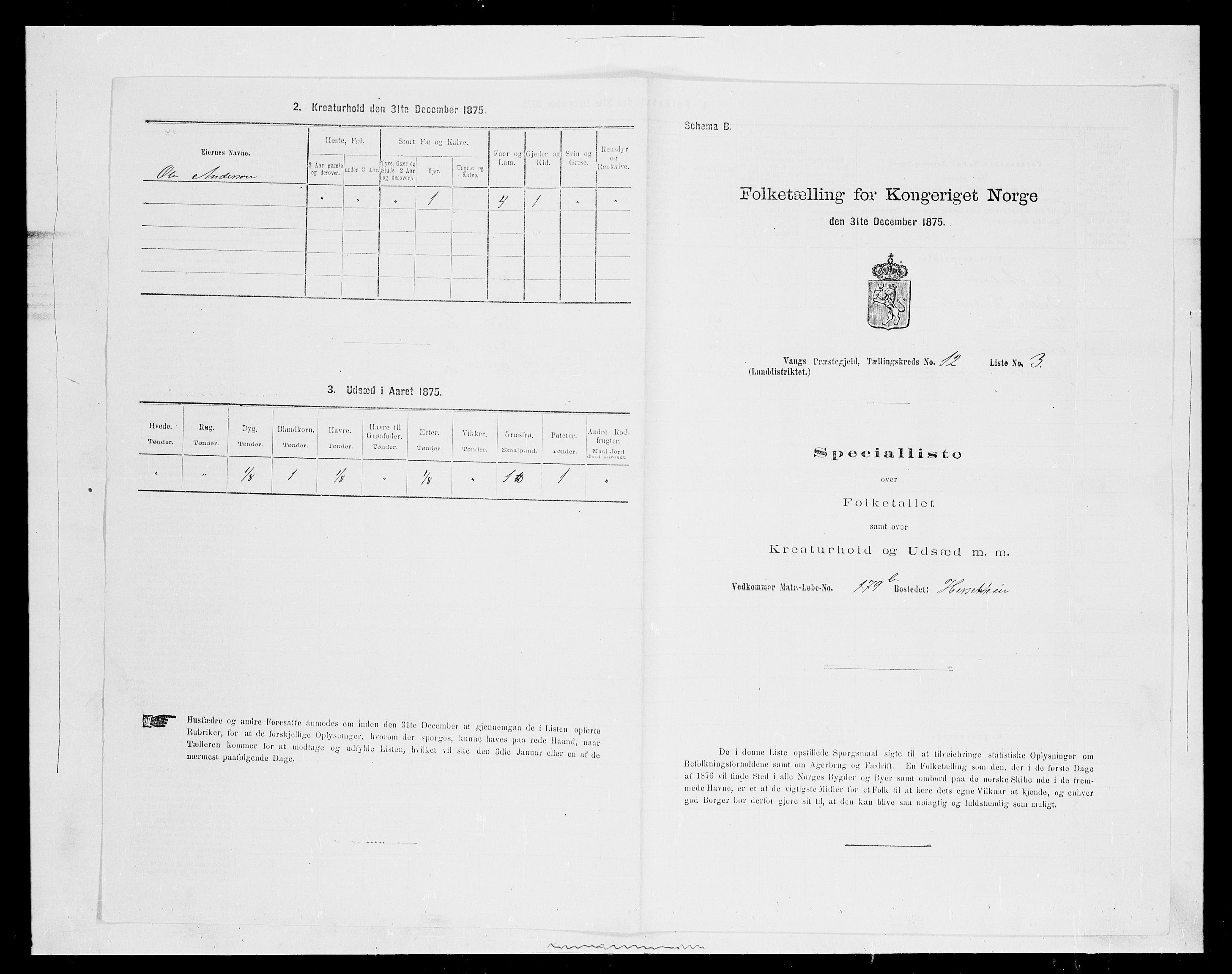 SAH, Folketelling 1875 for 0414L Vang prestegjeld, Vang sokn og Furnes sokn, 1875, s. 2628