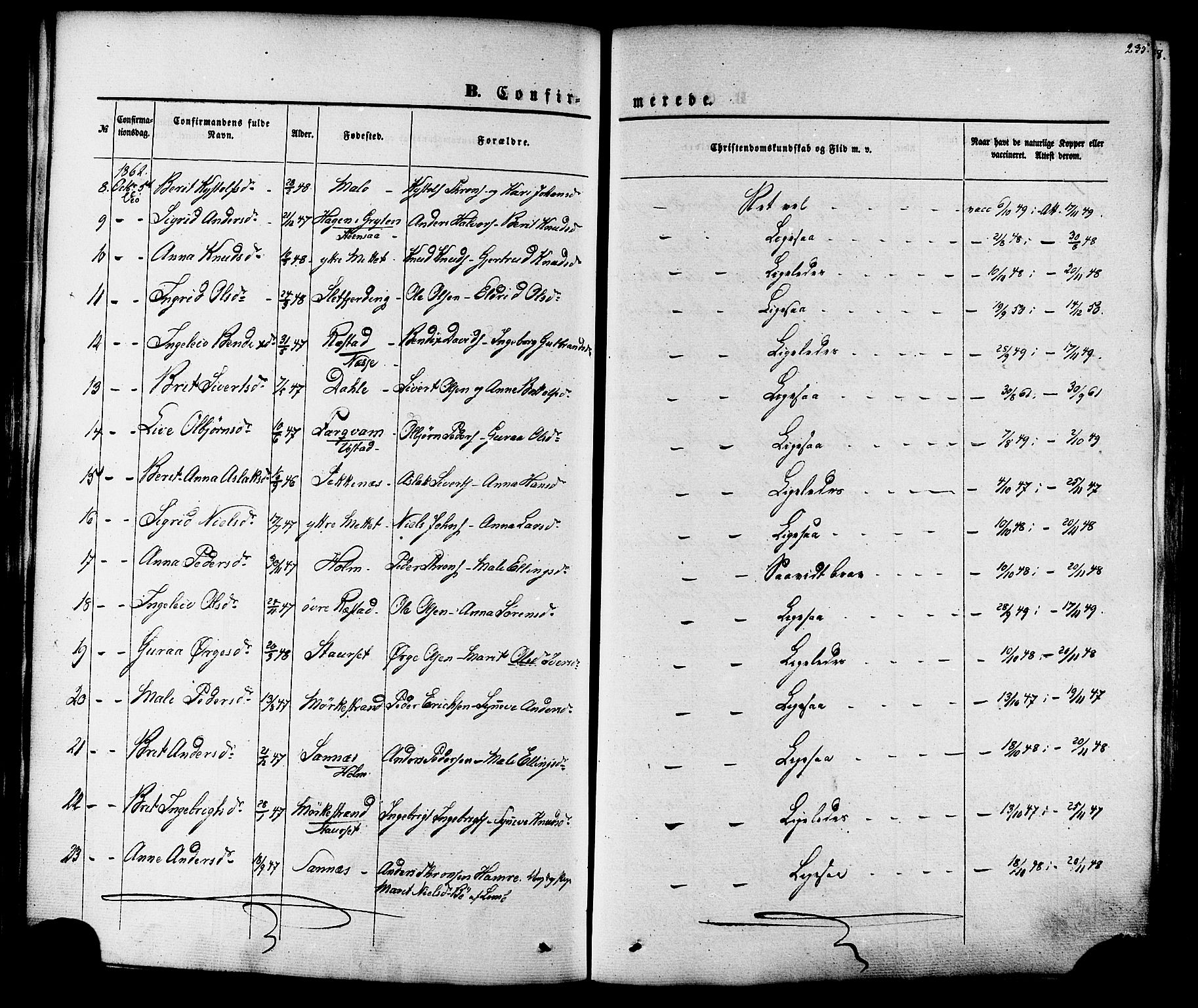 Ministerialprotokoller, klokkerbøker og fødselsregistre - Møre og Romsdal, AV/SAT-A-1454/547/L0603: Ministerialbok nr. 547A05, 1846-1877, s. 235