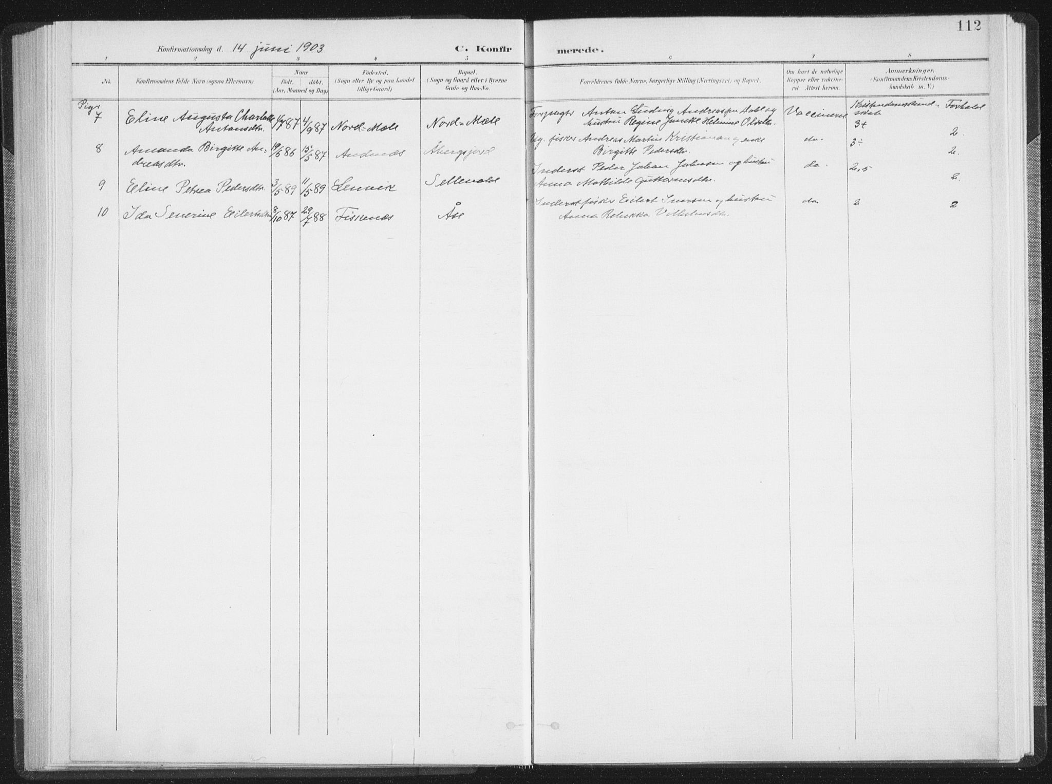 Ministerialprotokoller, klokkerbøker og fødselsregistre - Nordland, SAT/A-1459/897/L1400: Ministerialbok nr. 897A07, 1897-1908, s. 112