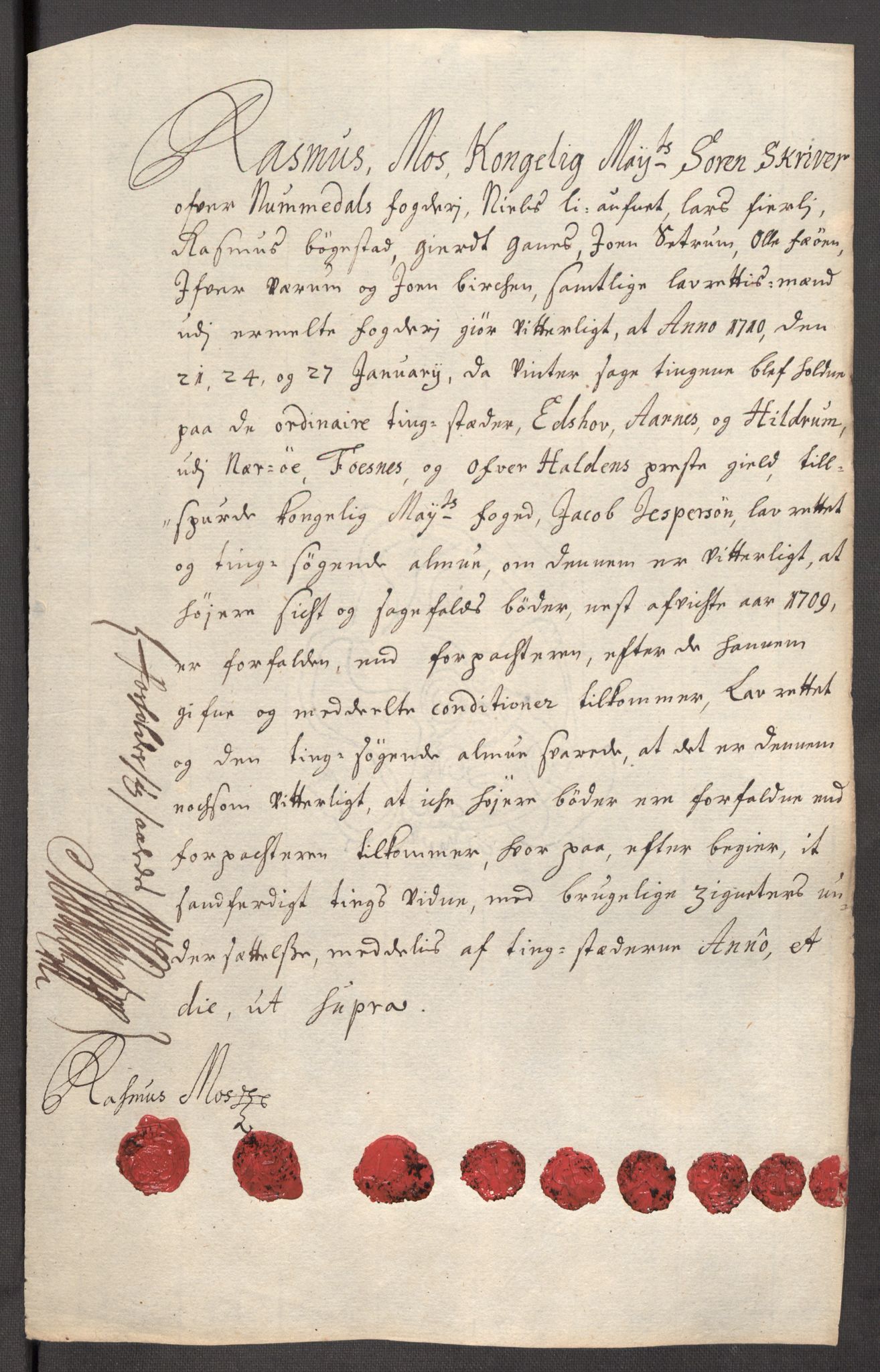 Rentekammeret inntil 1814, Reviderte regnskaper, Fogderegnskap, RA/EA-4092/R64/L4431: Fogderegnskap Namdal, 1709-1710, s. 125