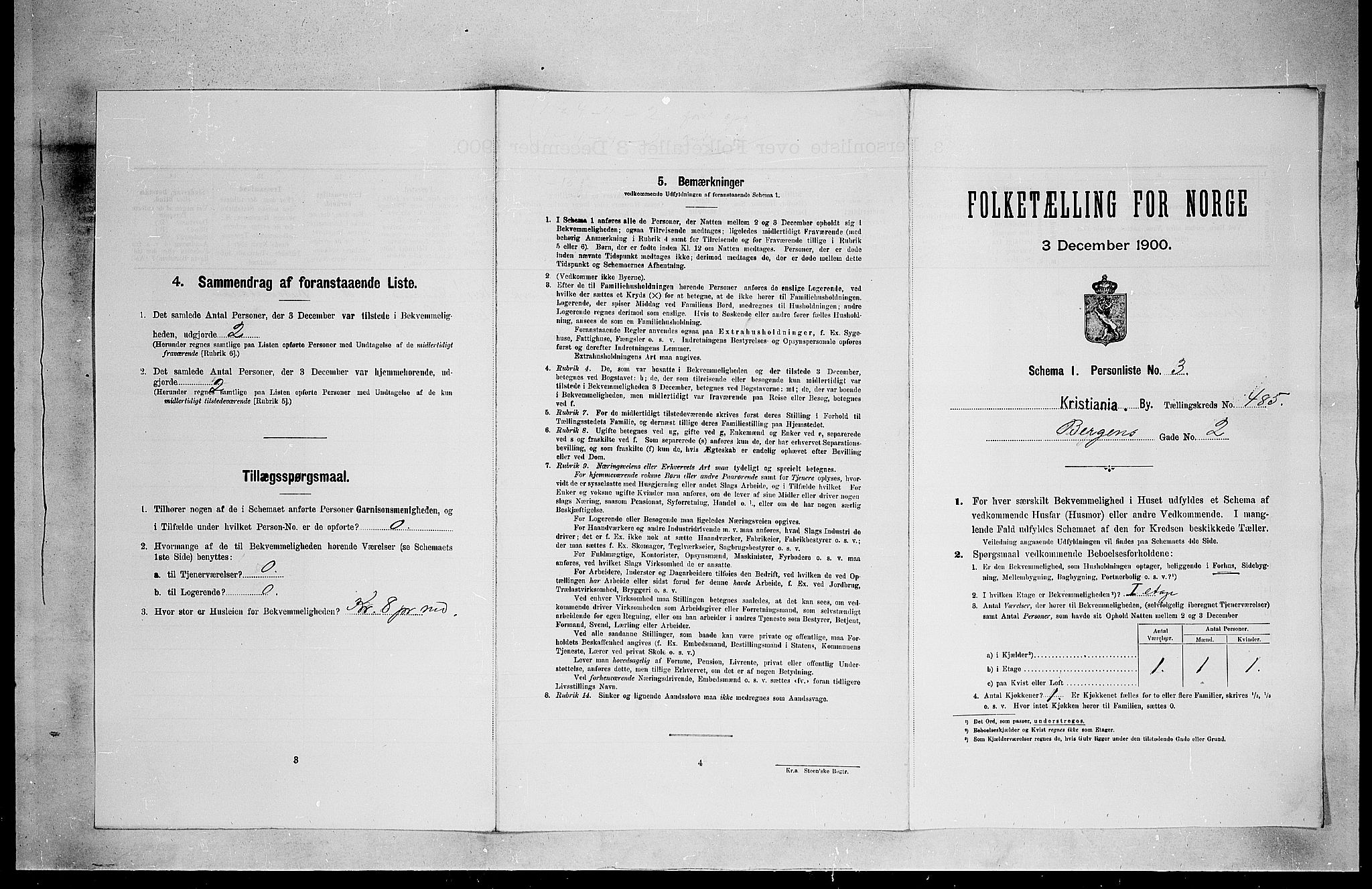 SAO, Folketelling 1900 for 0301 Kristiania kjøpstad, 1900, s. 4045