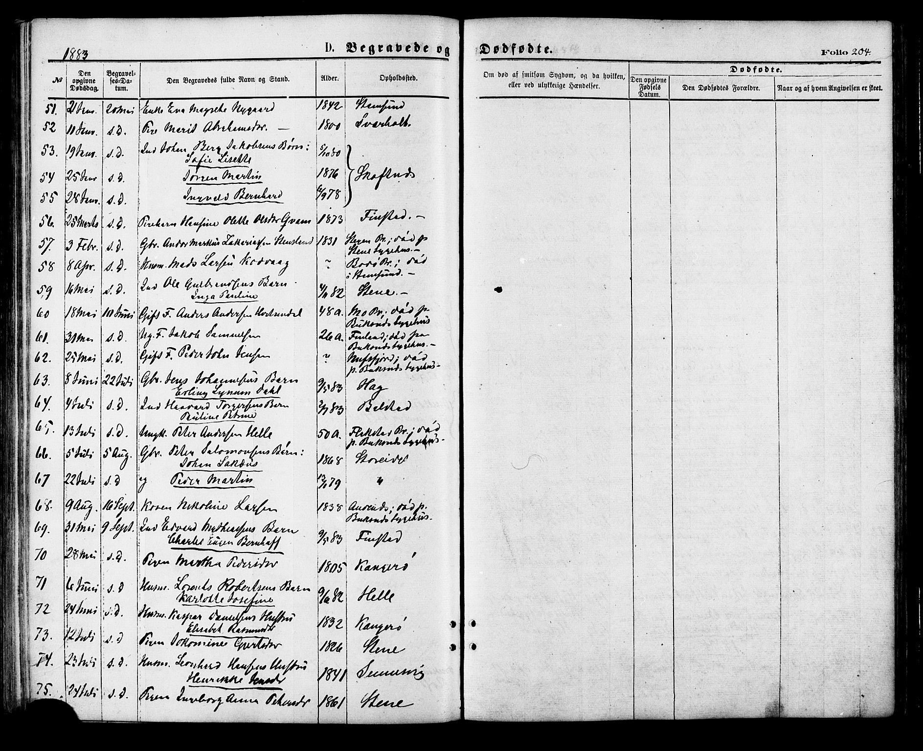 Ministerialprotokoller, klokkerbøker og fødselsregistre - Nordland, AV/SAT-A-1459/881/L1166: Klokkerbok nr. 881C03, 1876-1885, s. 204