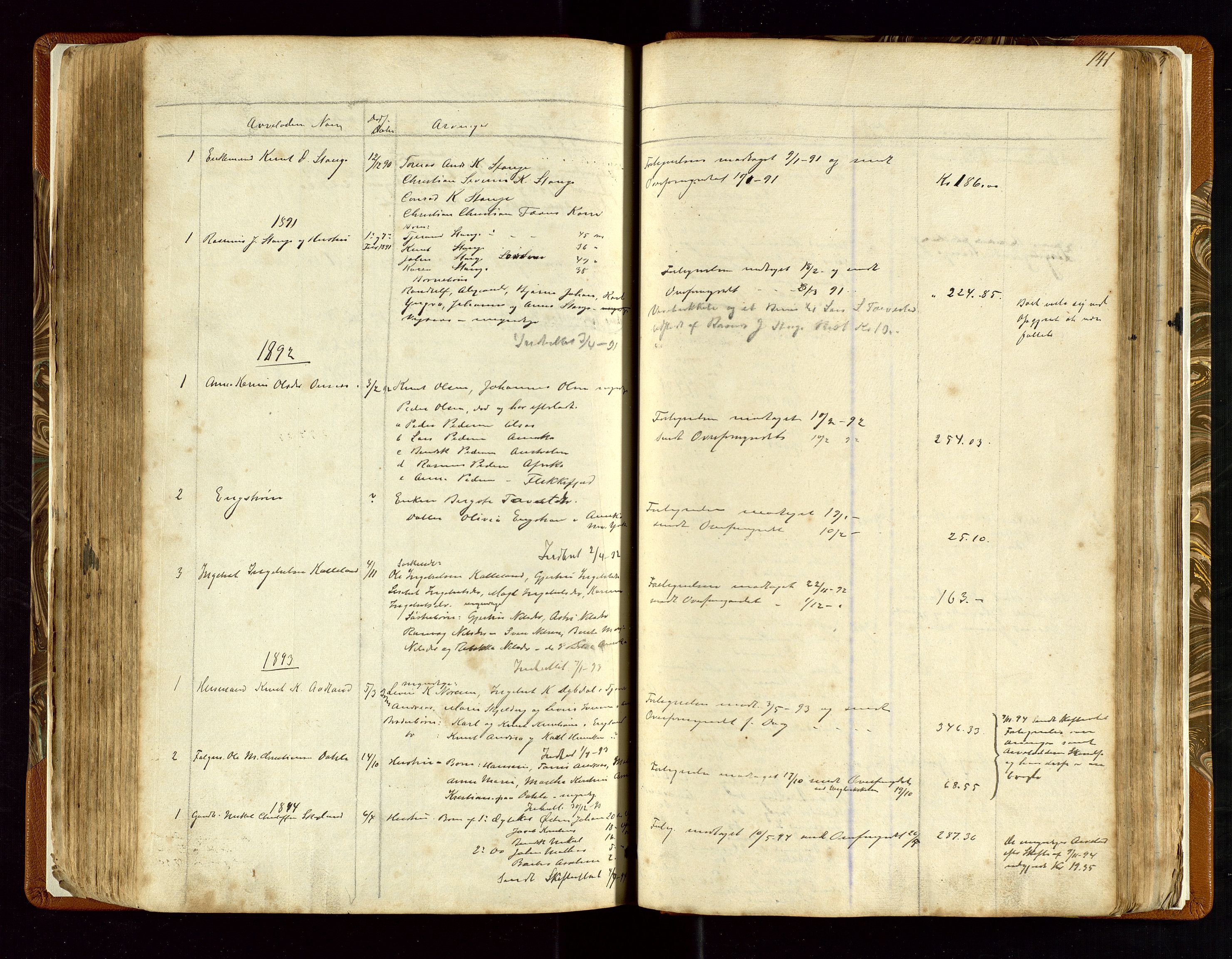 Torvestad lensmannskontor, AV/SAST-A-100307/1/Gga/L0001: "Protocol over Straffanger i Torvestads Thinglaugs Lensmandsarrest", 1883-1931, s. 141