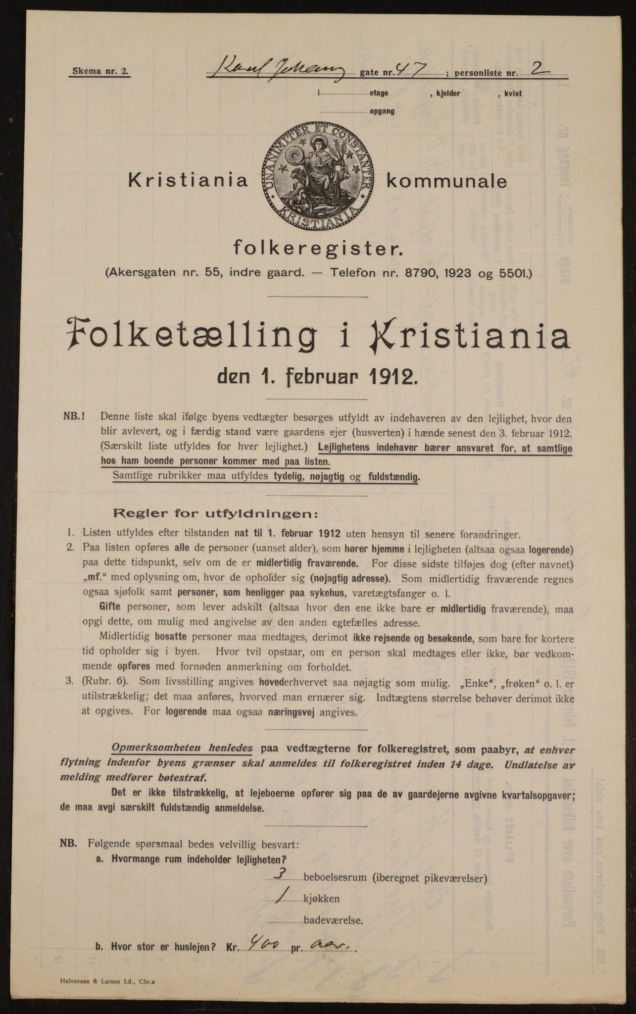 OBA, Kommunal folketelling 1.2.1912 for Kristiania, 1912, s. 49236