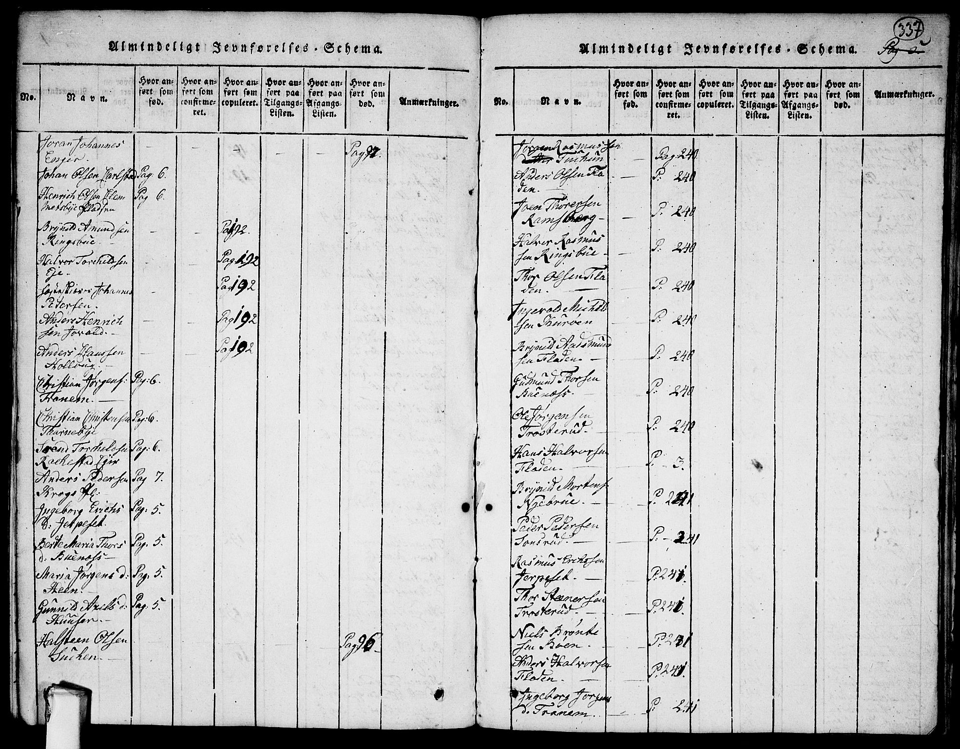 Rødenes prestekontor Kirkebøker, AV/SAO-A-2005/G/Ga/L0001: Klokkerbok nr.  I 1, 1814-1841, s. 337