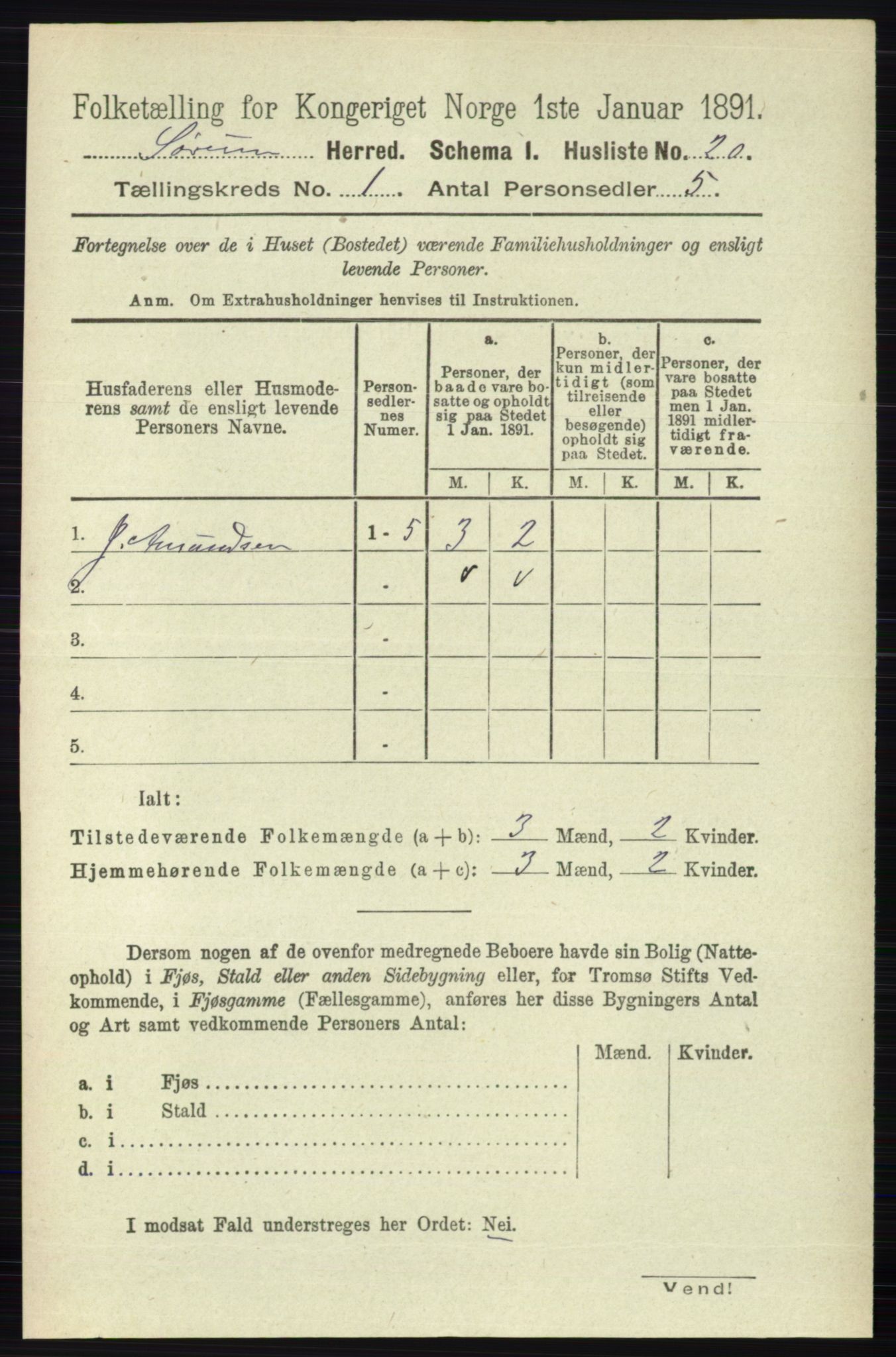 RA, Folketelling 1891 for 0226 Sørum herred, 1891, s. 39