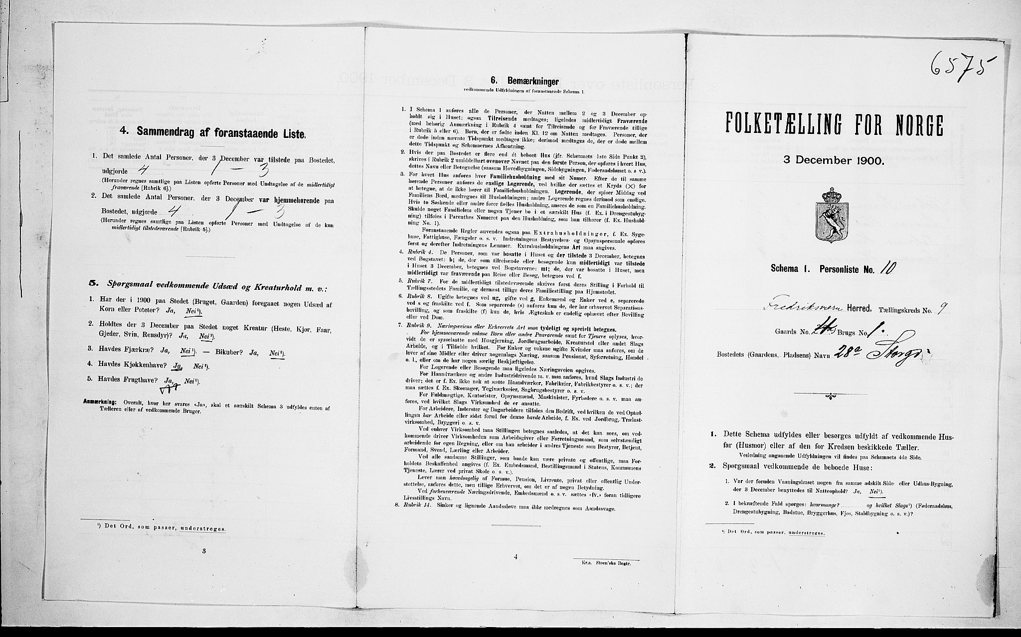 RA, Folketelling 1900 for 0798 Fredriksvern herred, 1900, s. 329