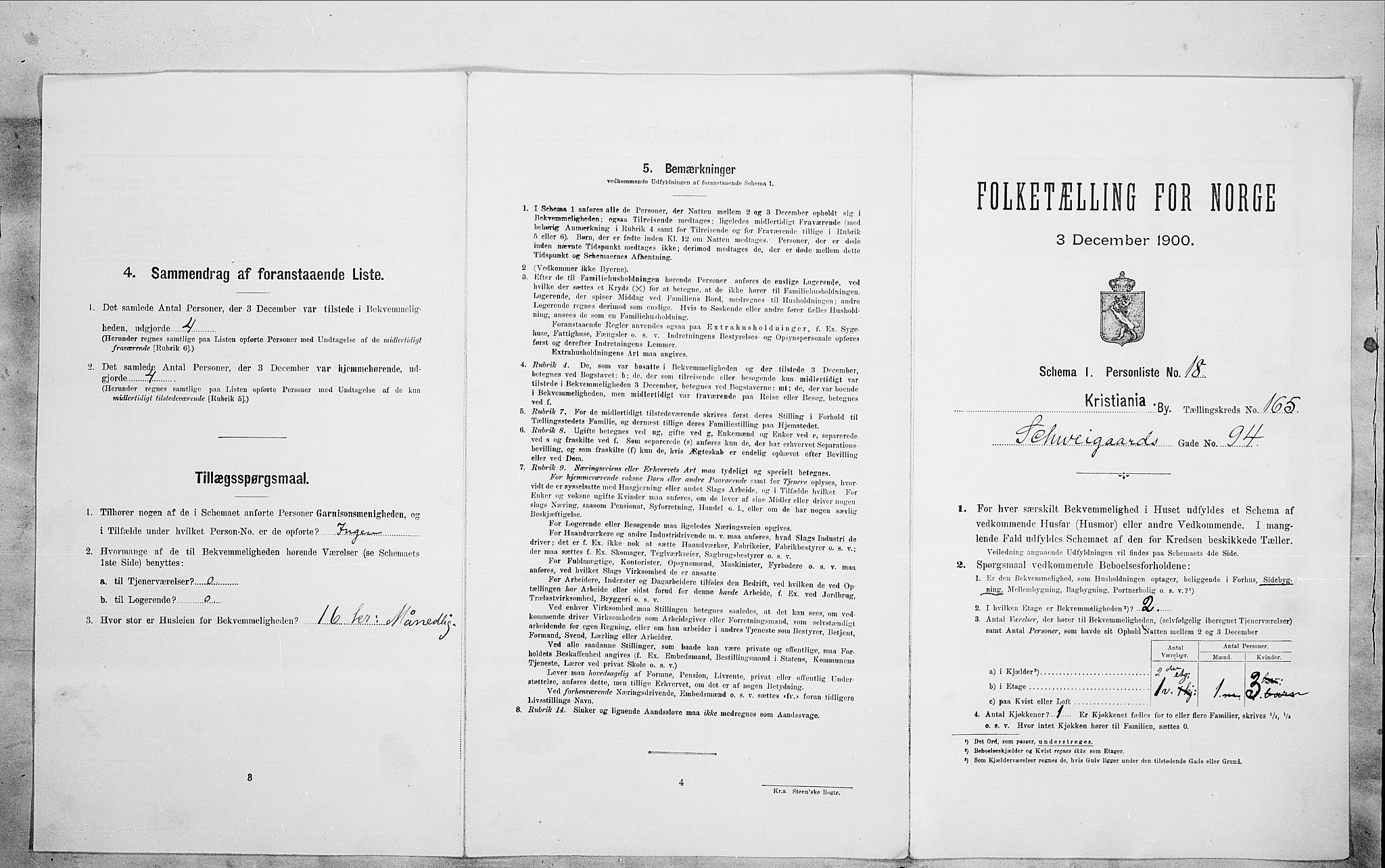 SAO, Folketelling 1900 for 0301 Kristiania kjøpstad, 1900, s. 82266