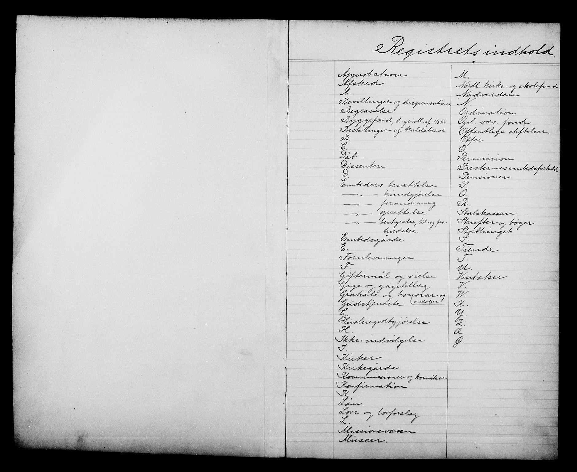 Kirke- og undervisningsdepartementet, Kontoret  for kirke og geistlighet A, AV/RA-S-1007/A/Aa/L0261: Register, 1896