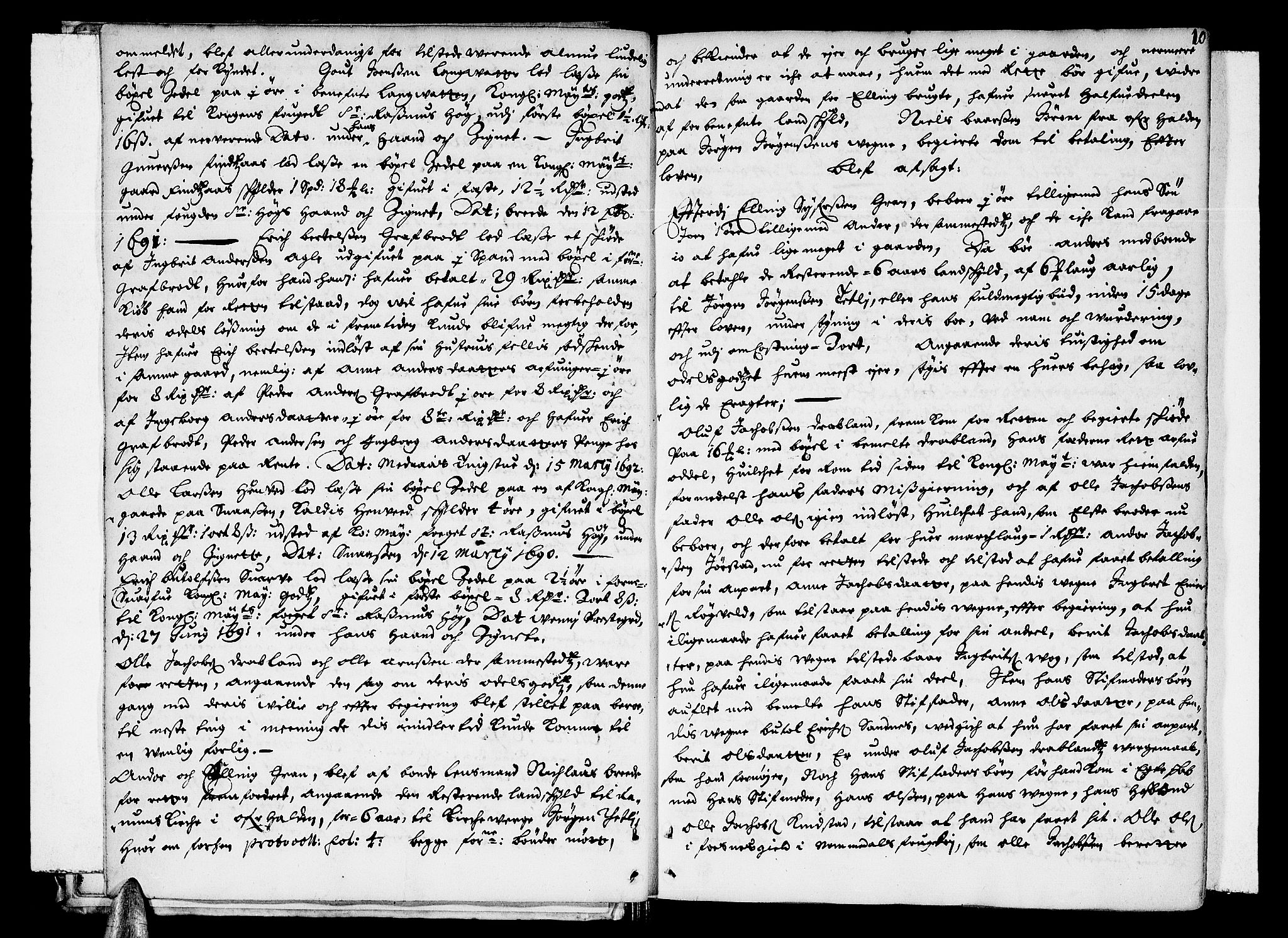 Inderøy sorenskriveri, AV/SAT-A-4147/1/1/1A/L0002: Tingbok, 1692-1695, s. 9b-10a
