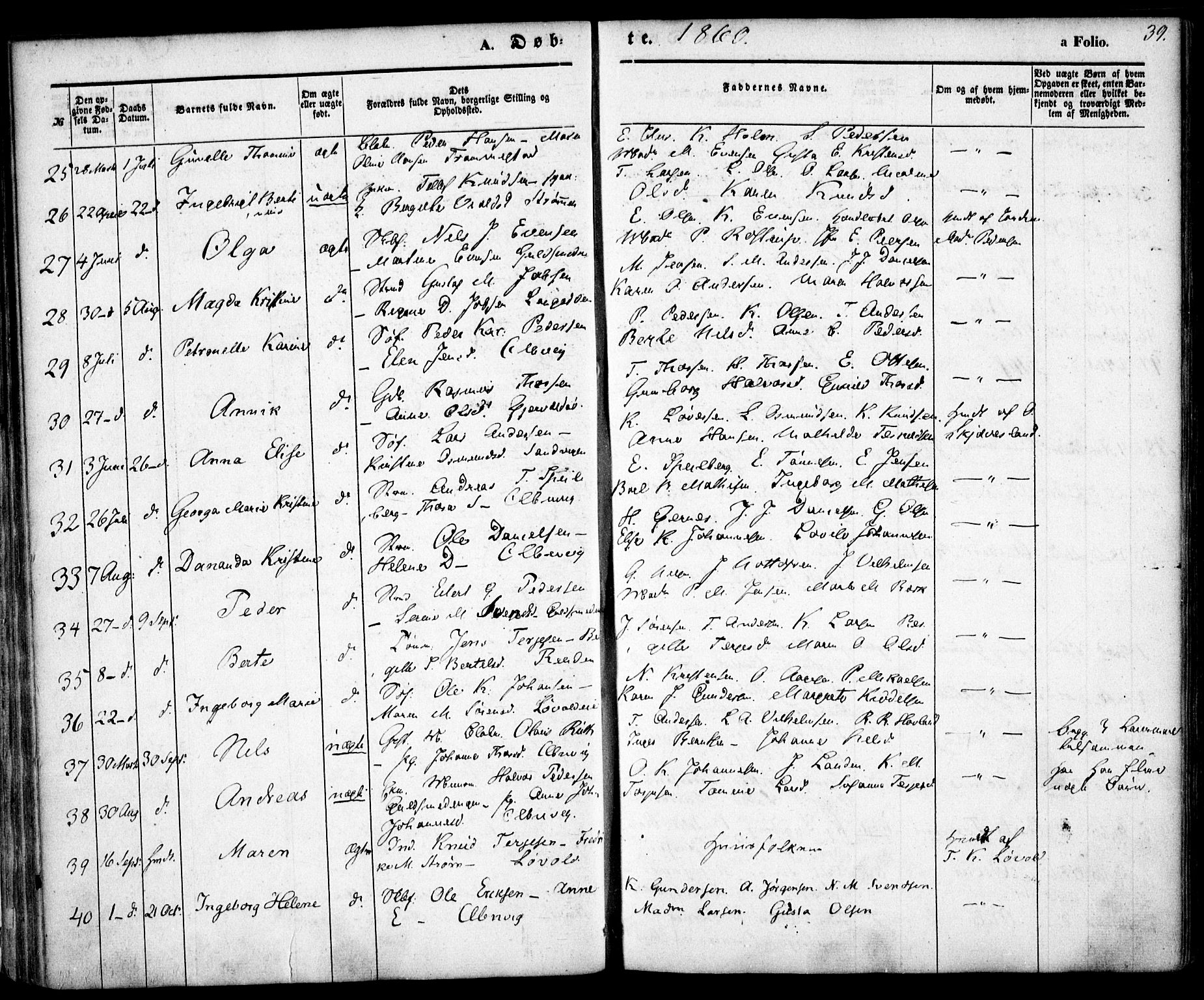 Hisøy sokneprestkontor, AV/SAK-1111-0020/F/Fa/L0001: Ministerialbok nr. A 1, 1849-1871, s. 39