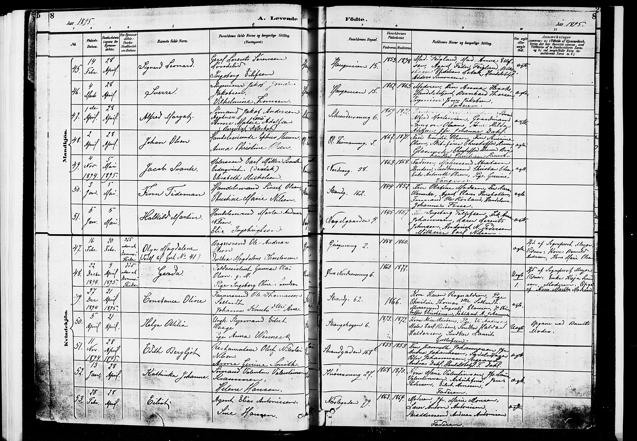 Nykirken Sokneprestembete, AV/SAB-A-77101/H/Hab: Klokkerbok nr. B 3, 1895-1899, s. 8