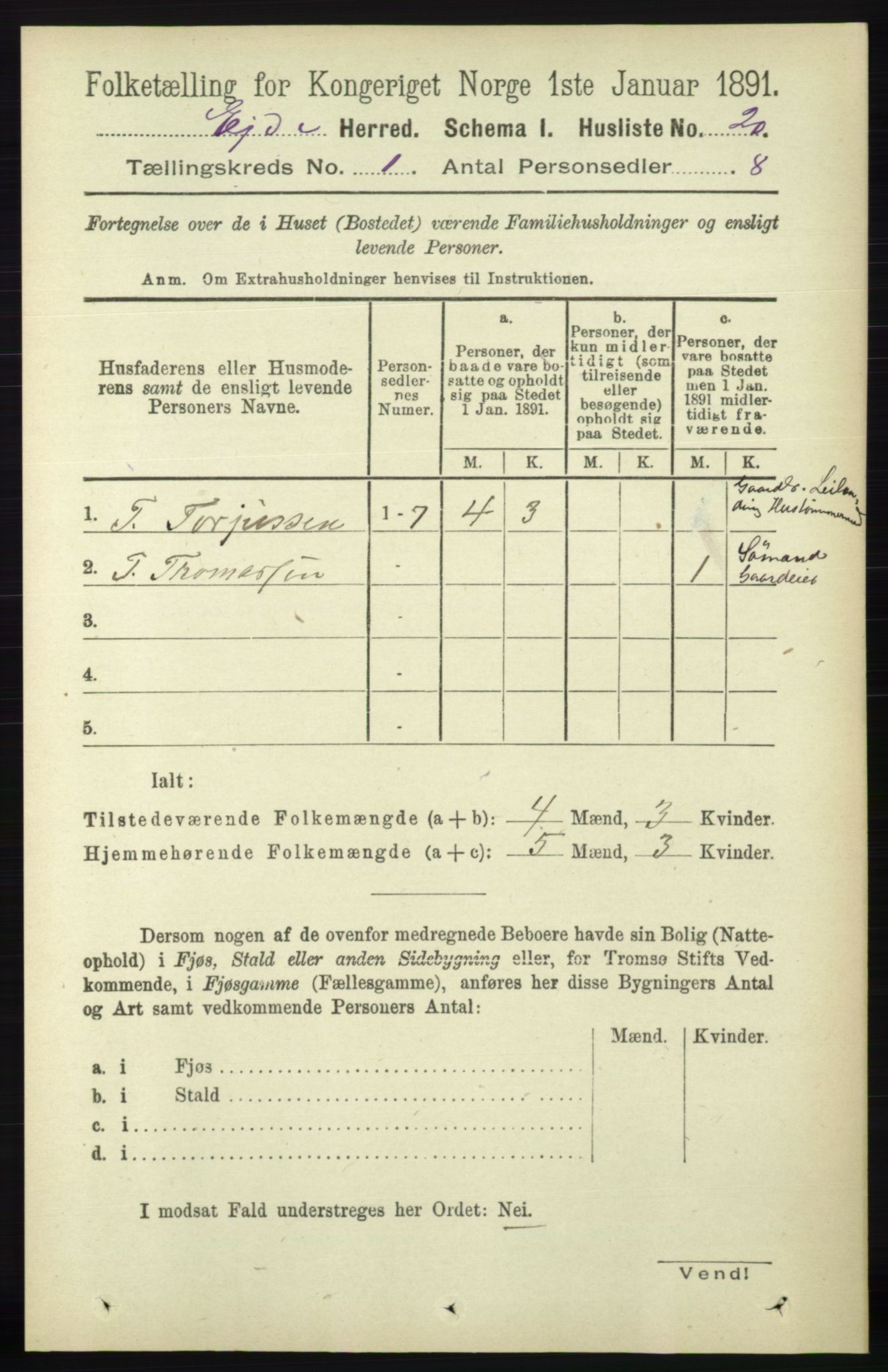 RA, Folketelling 1891 for 0925 Eide herred, 1891, s. 34
