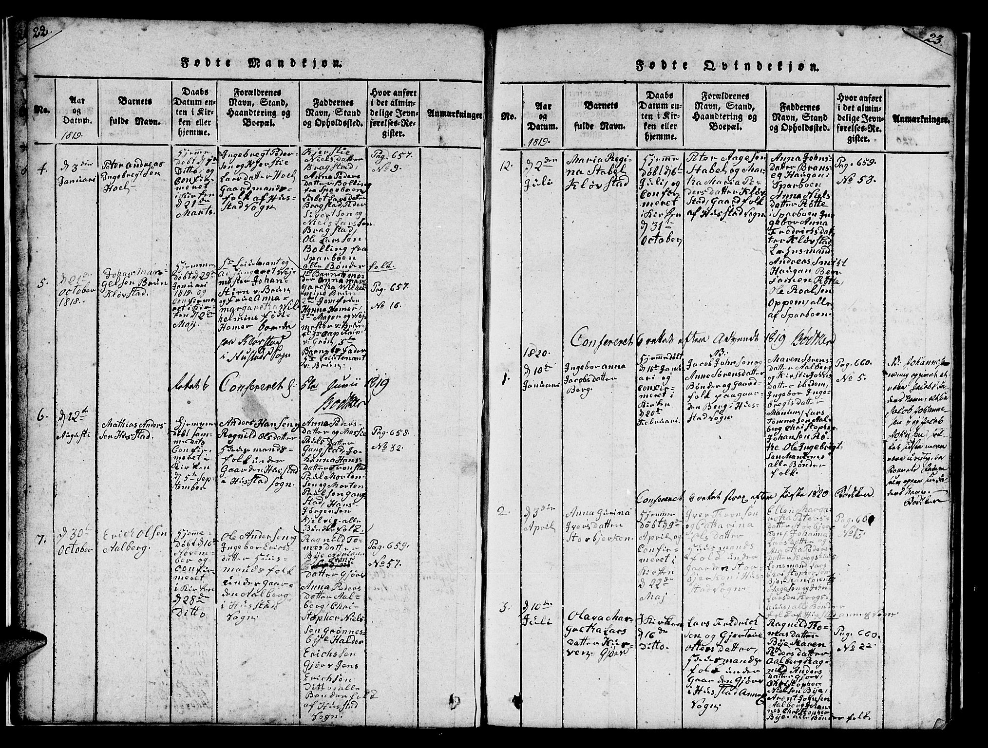 Ministerialprotokoller, klokkerbøker og fødselsregistre - Nord-Trøndelag, SAT/A-1458/732/L0317: Klokkerbok nr. 732C01, 1816-1881, s. 22-23