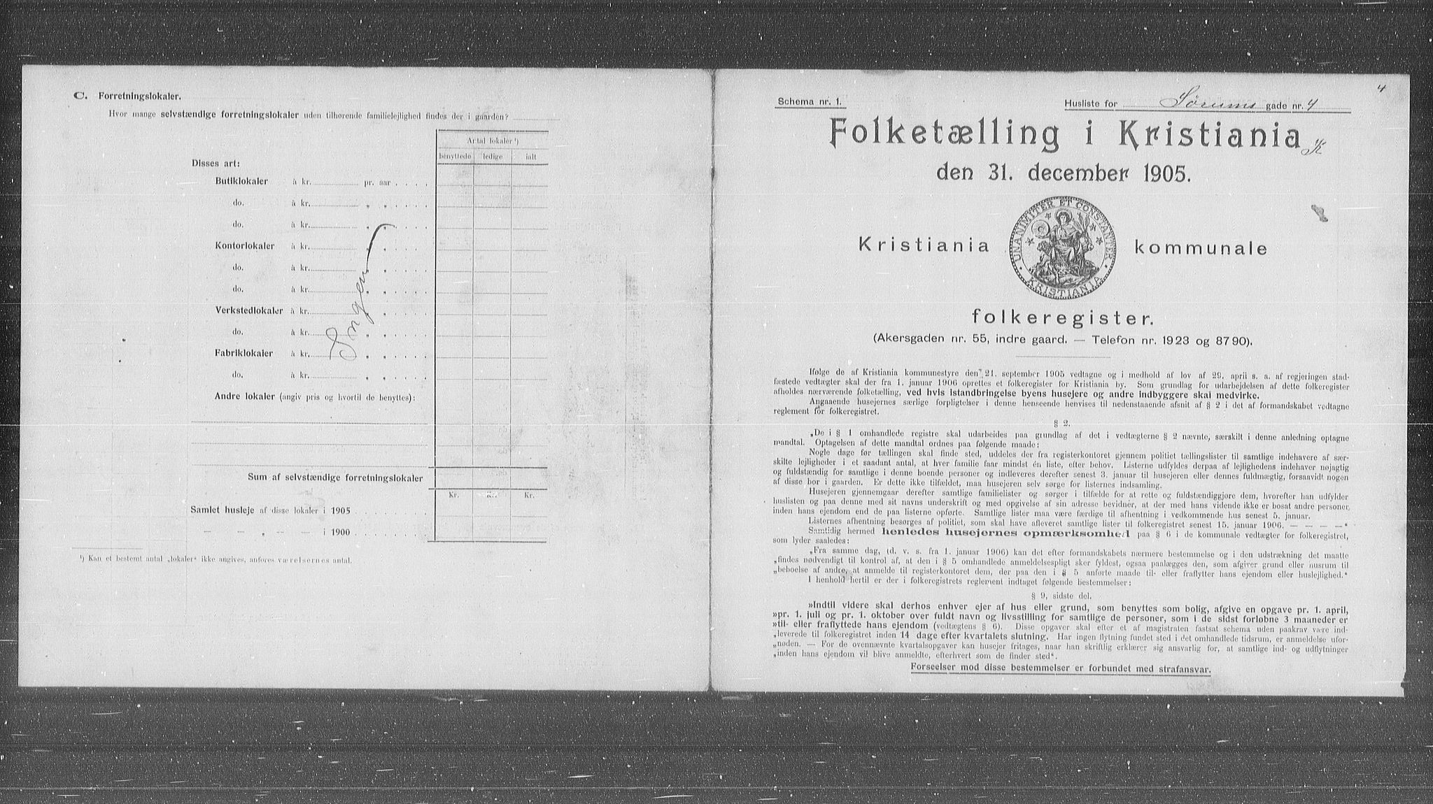 OBA, Kommunal folketelling 31.12.1905 for Kristiania kjøpstad, 1905, s. 55997