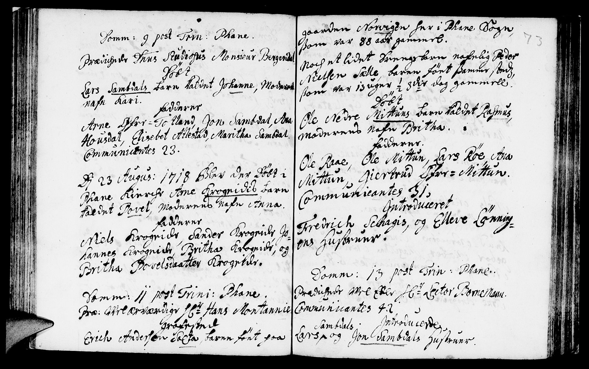 Fana Sokneprestembete, AV/SAB-A-75101/H/Haa/Haaa/L0001: Ministerialbok nr. A 1, 1712-1719, s. 73