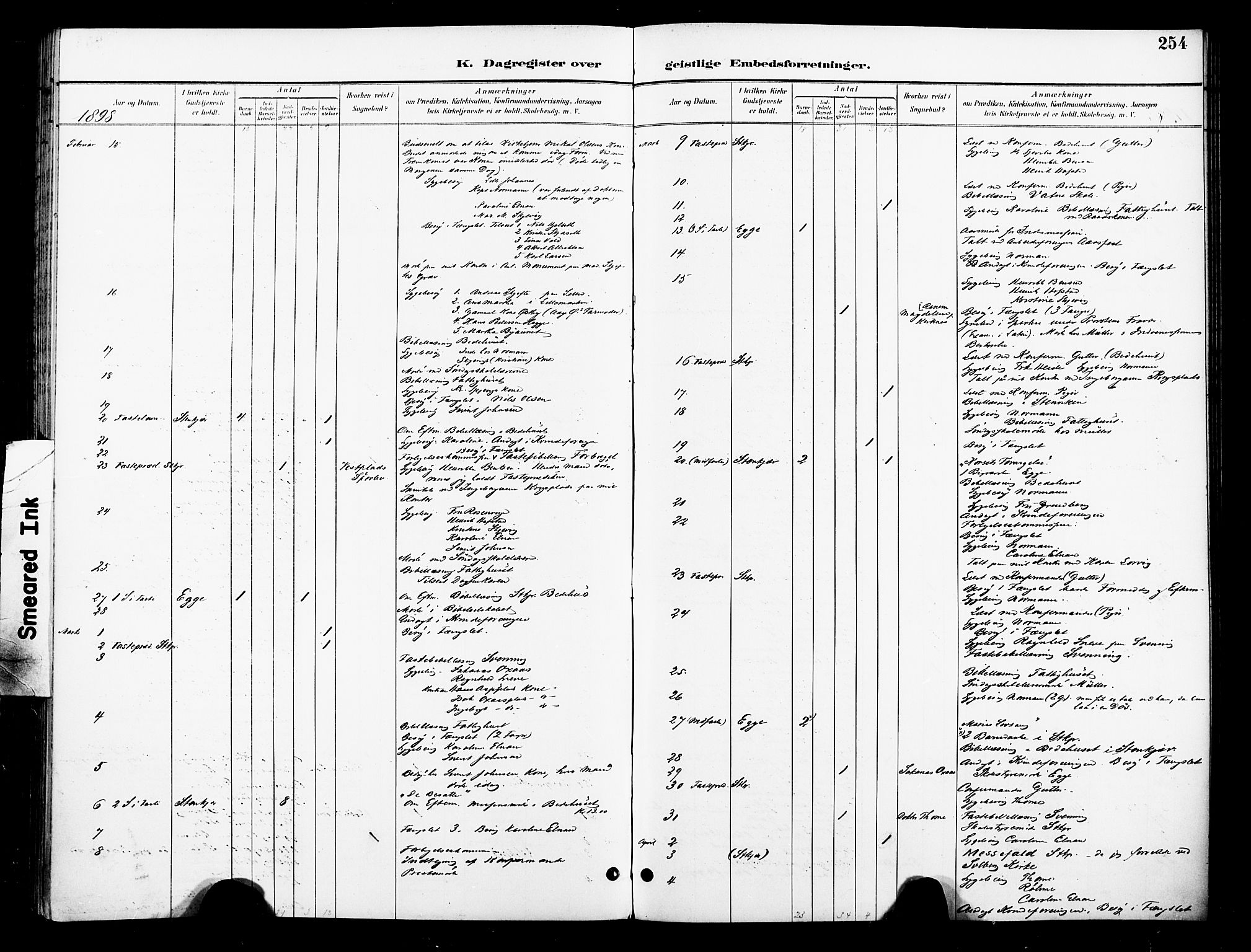 Ministerialprotokoller, klokkerbøker og fødselsregistre - Nord-Trøndelag, SAT/A-1458/739/L0372: Ministerialbok nr. 739A04, 1895-1903, s. 254