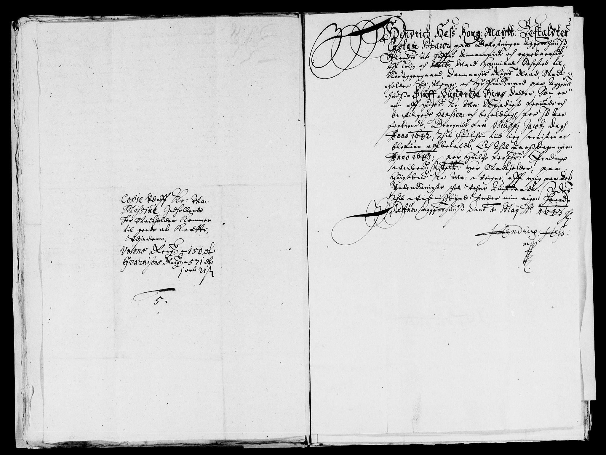 Rentekammeret inntil 1814, Reviderte regnskaper, Lensregnskaper, AV/RA-EA-5023/R/Rb/Rba/L0169: Akershus len, 1642-1643